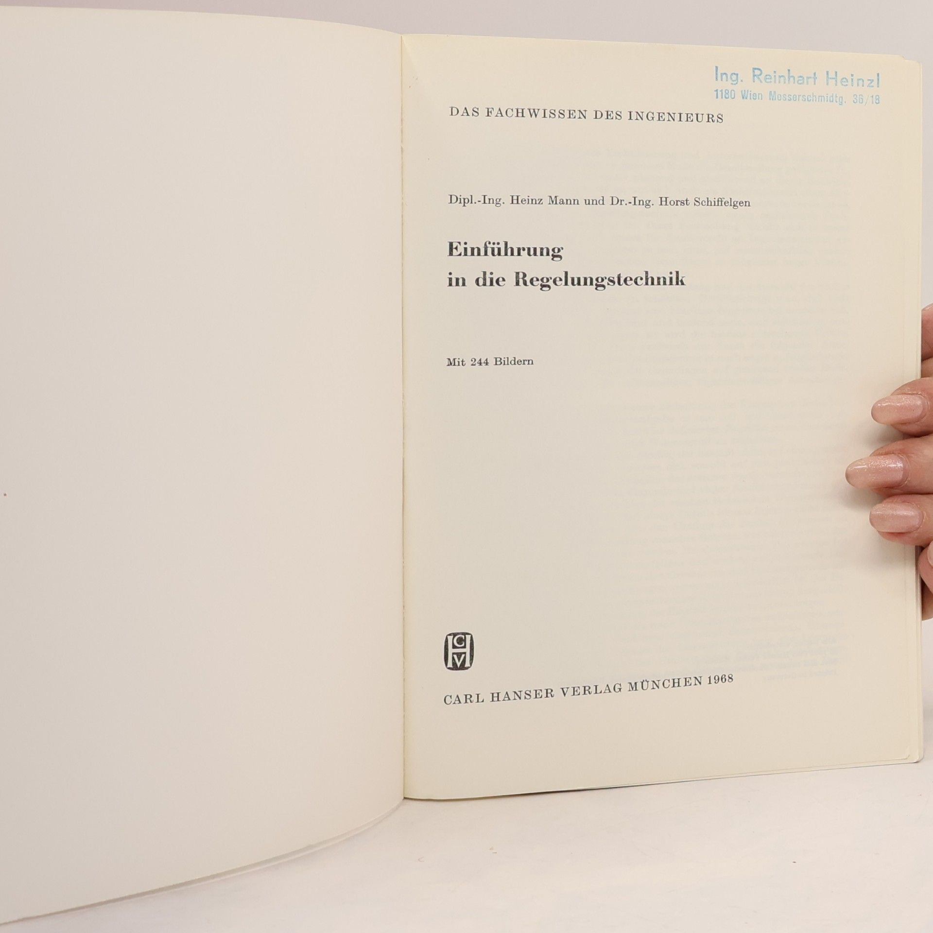 Heinz Mann Einführung in die Regelungstechnik
