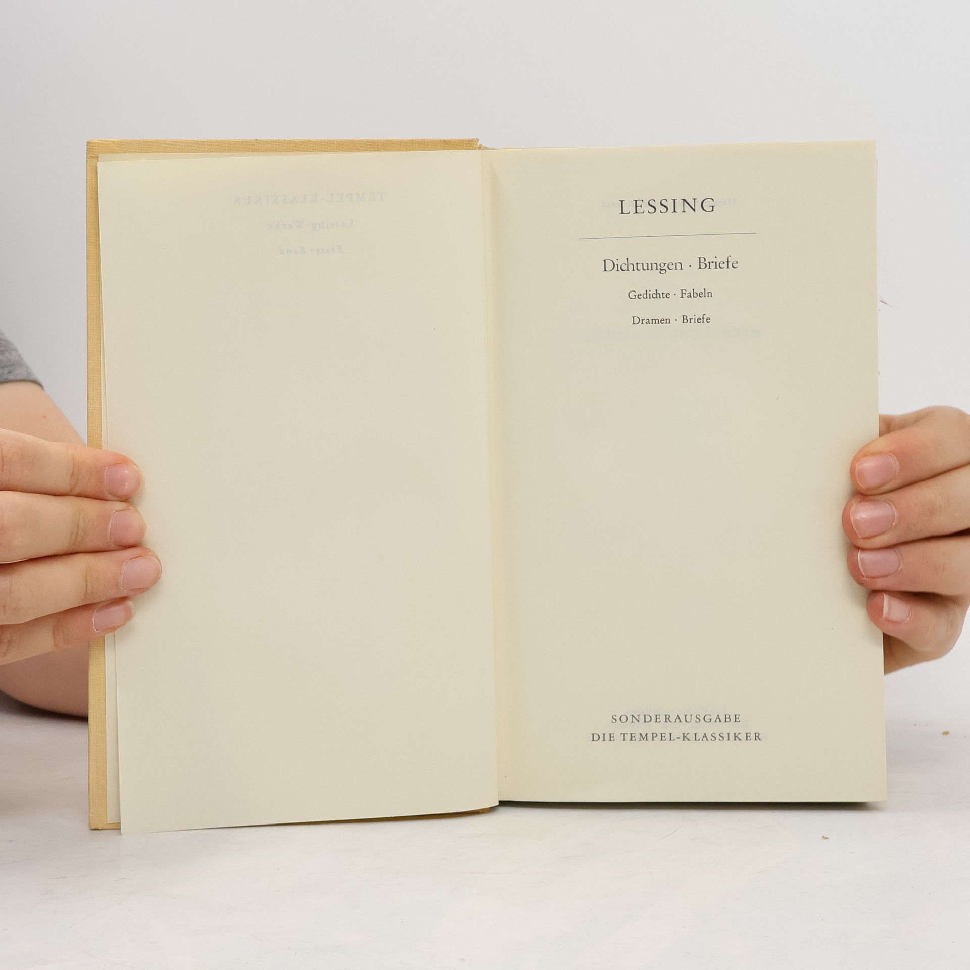 Gotthold Ephraim Lessing Lessing Werke. Dichtungen Briefe