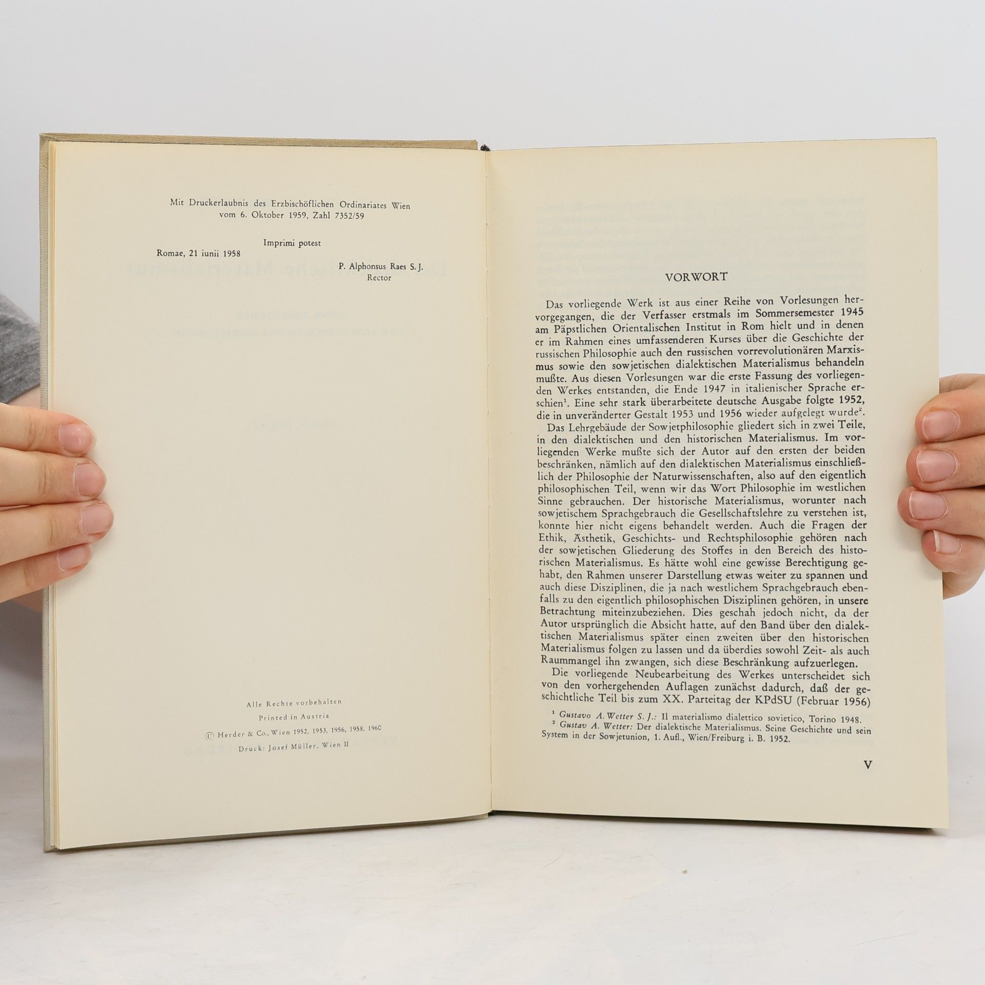 Gustav A. Wetter Der dialektische Materialismus. Seine Geschichte und sein System in der Sowjetunion