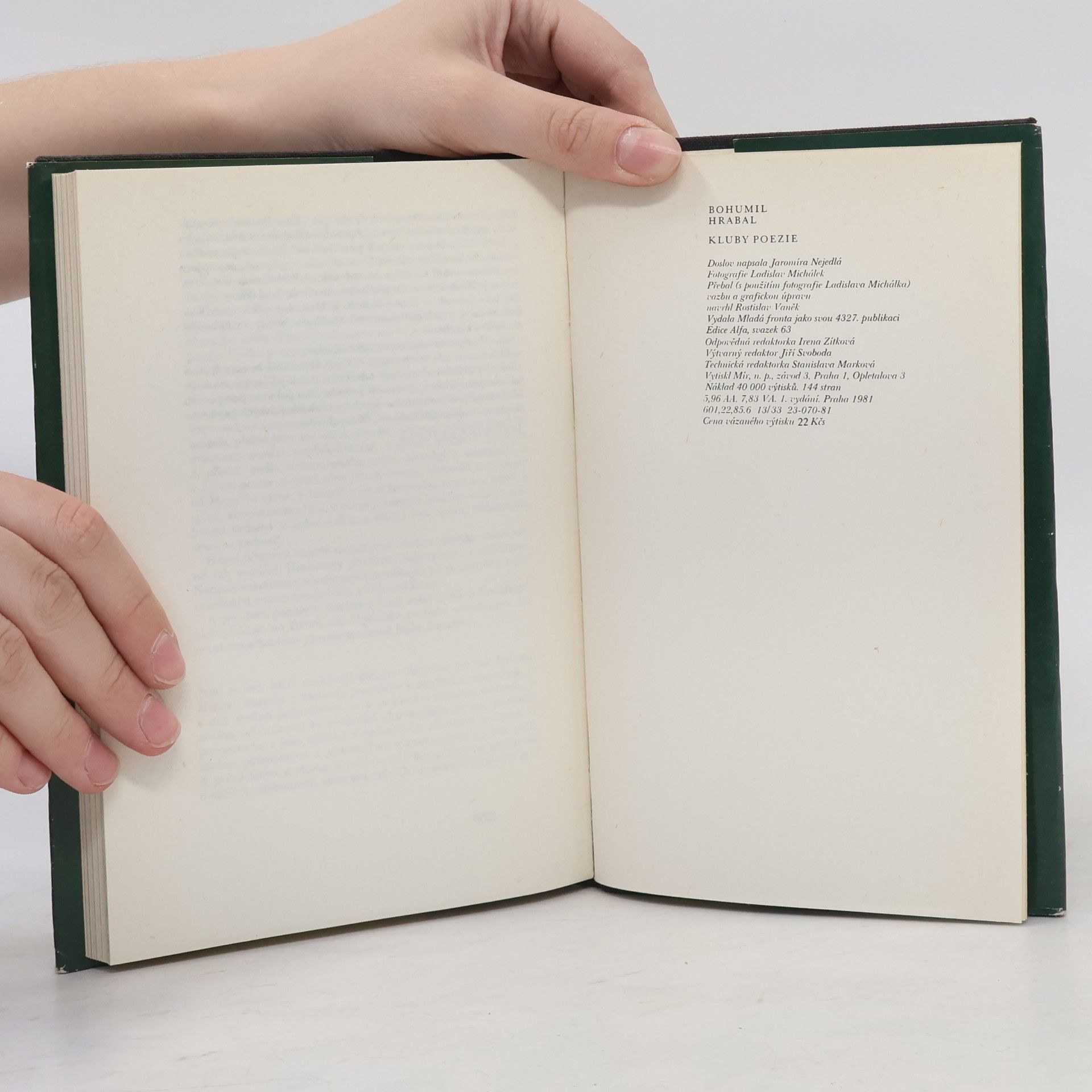 Bohumil Hrabal Kluby poezie