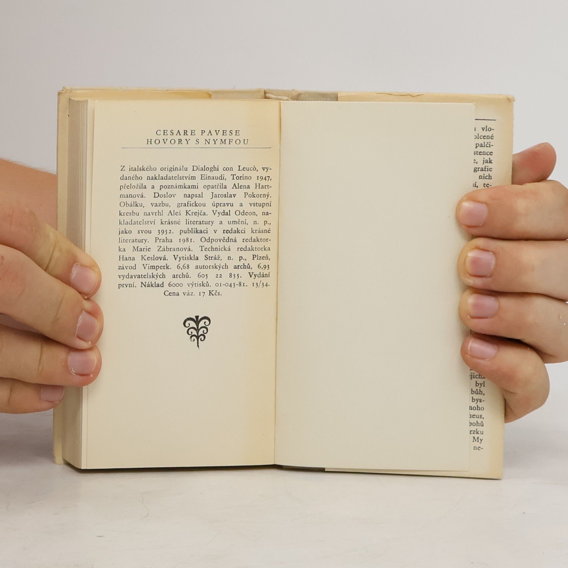 Cesare Pavese Hovory s nymfou