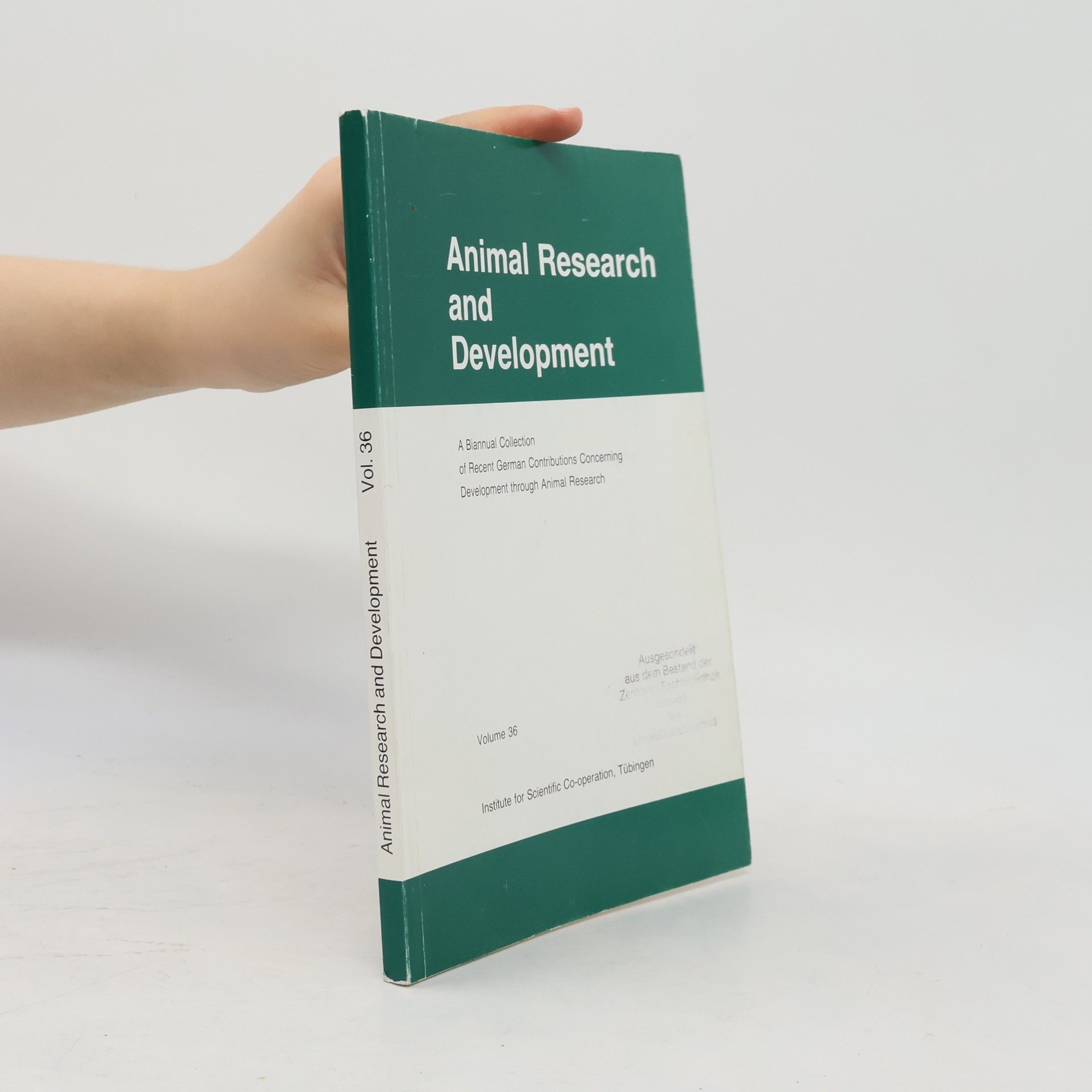 Autorenkollektiv Animal Research and Development. Volume 36