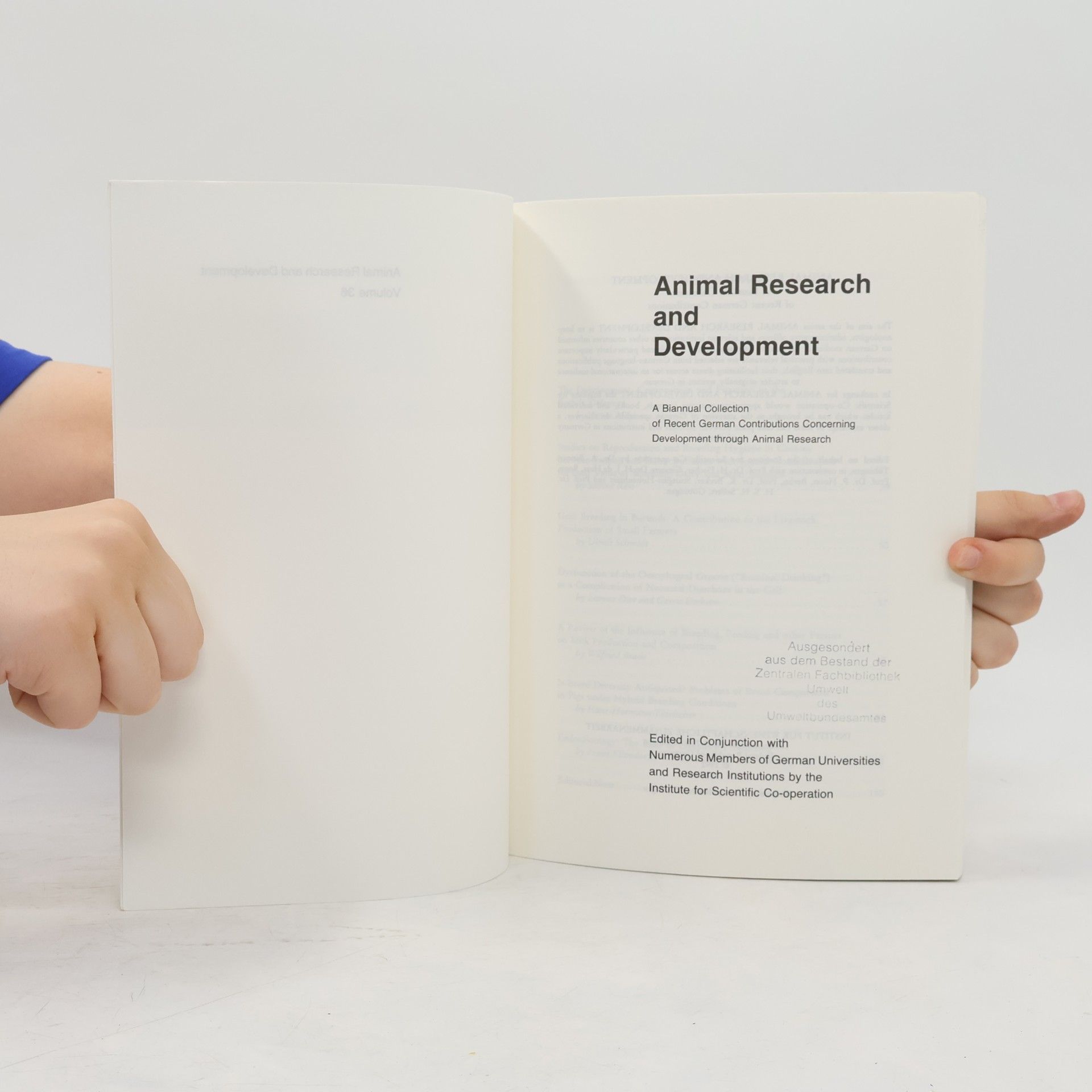 Autorenkollektiv Animal Research and Development. Volume 36