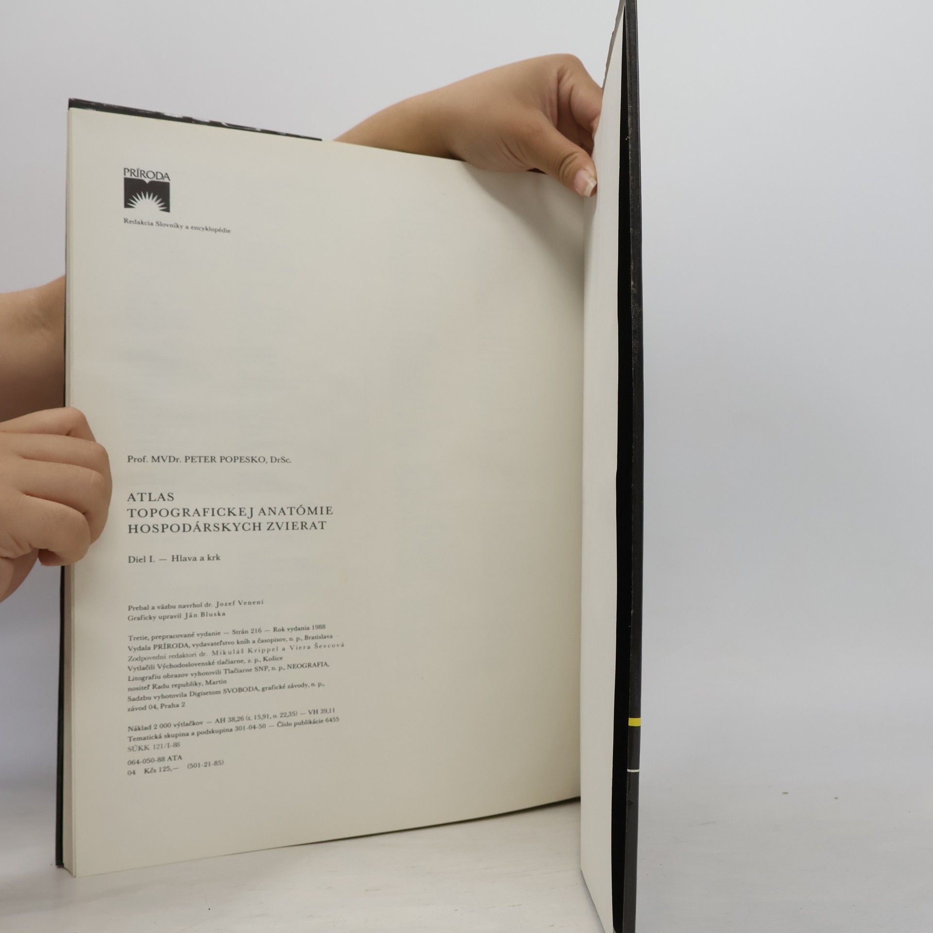 Peter Popesko Atlas topografickej anatómie hospodárskych zvierat. I. diel -Hlava a krk