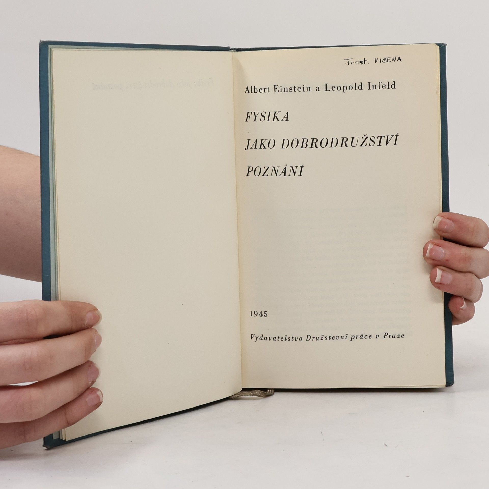 Albert Einstein Fysika jako dobrodružství poznání