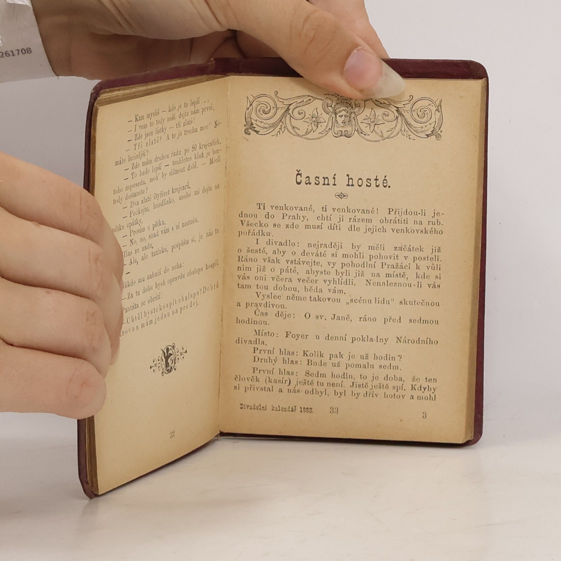 Antonín Šrut Divadelní kalendář na rok 1888. Ročník sedmý
