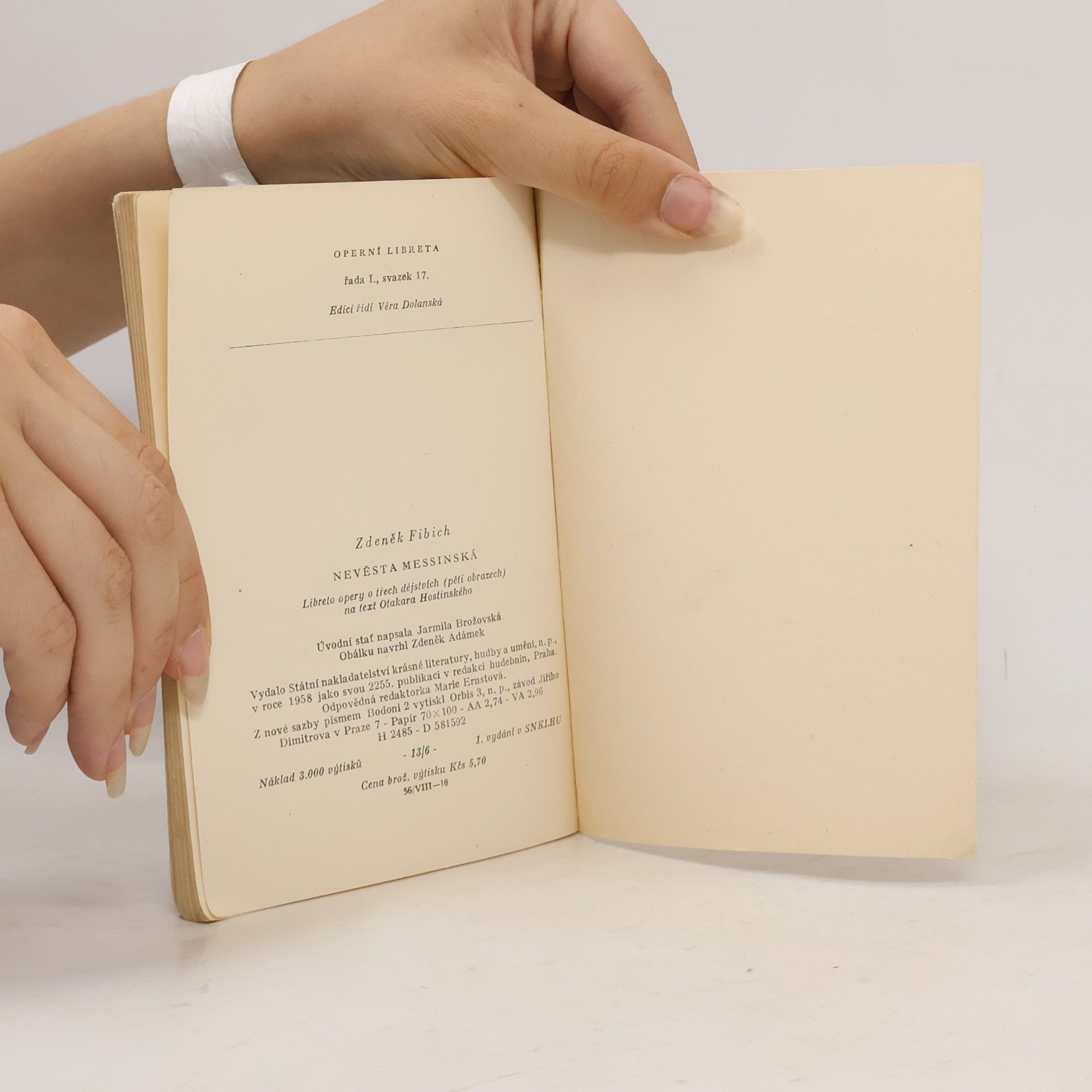 Zdeněk Fibich Operní libreta I-17 nevěsta messinská