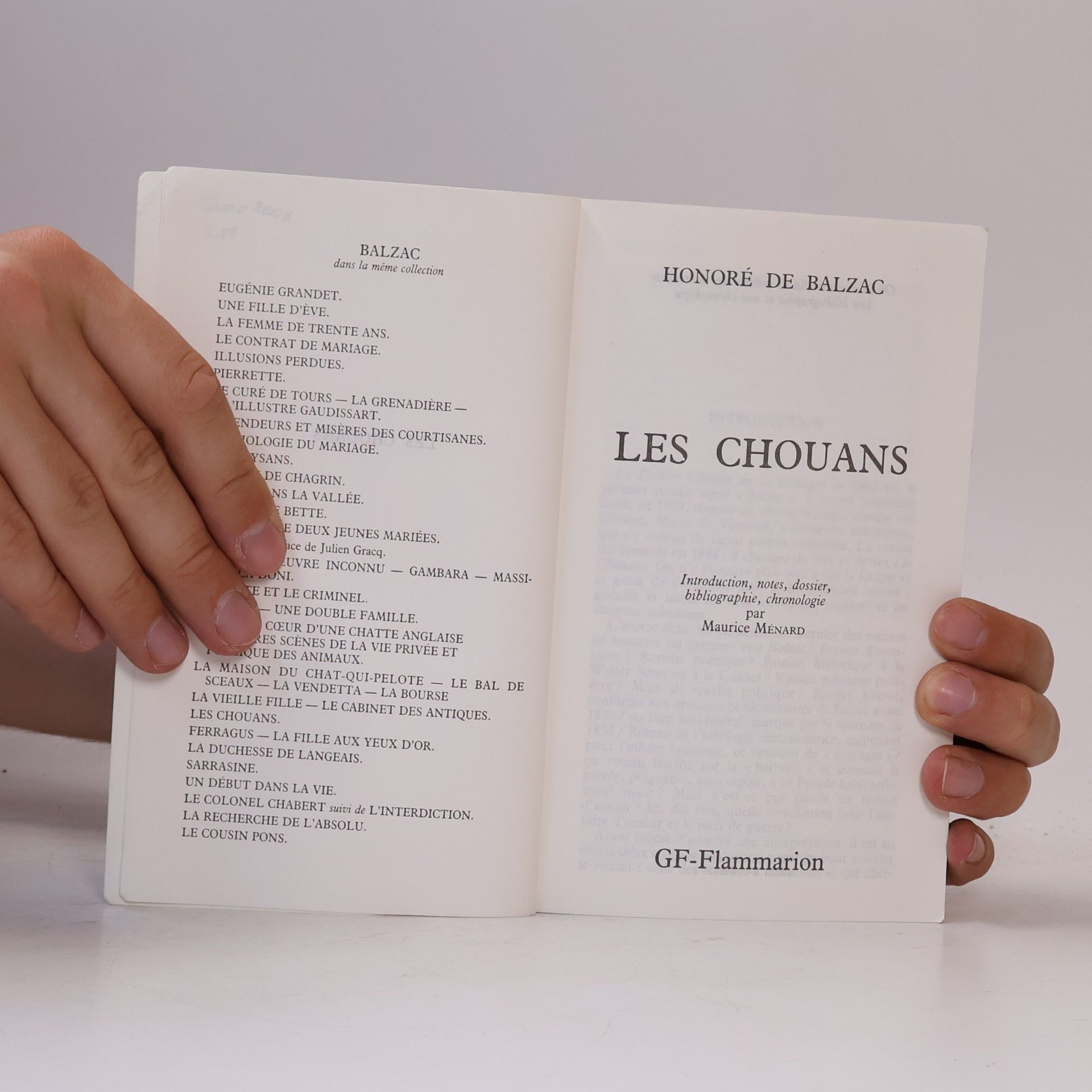 Honoré de Balzac Garnier-Flammarion: Les Chouans