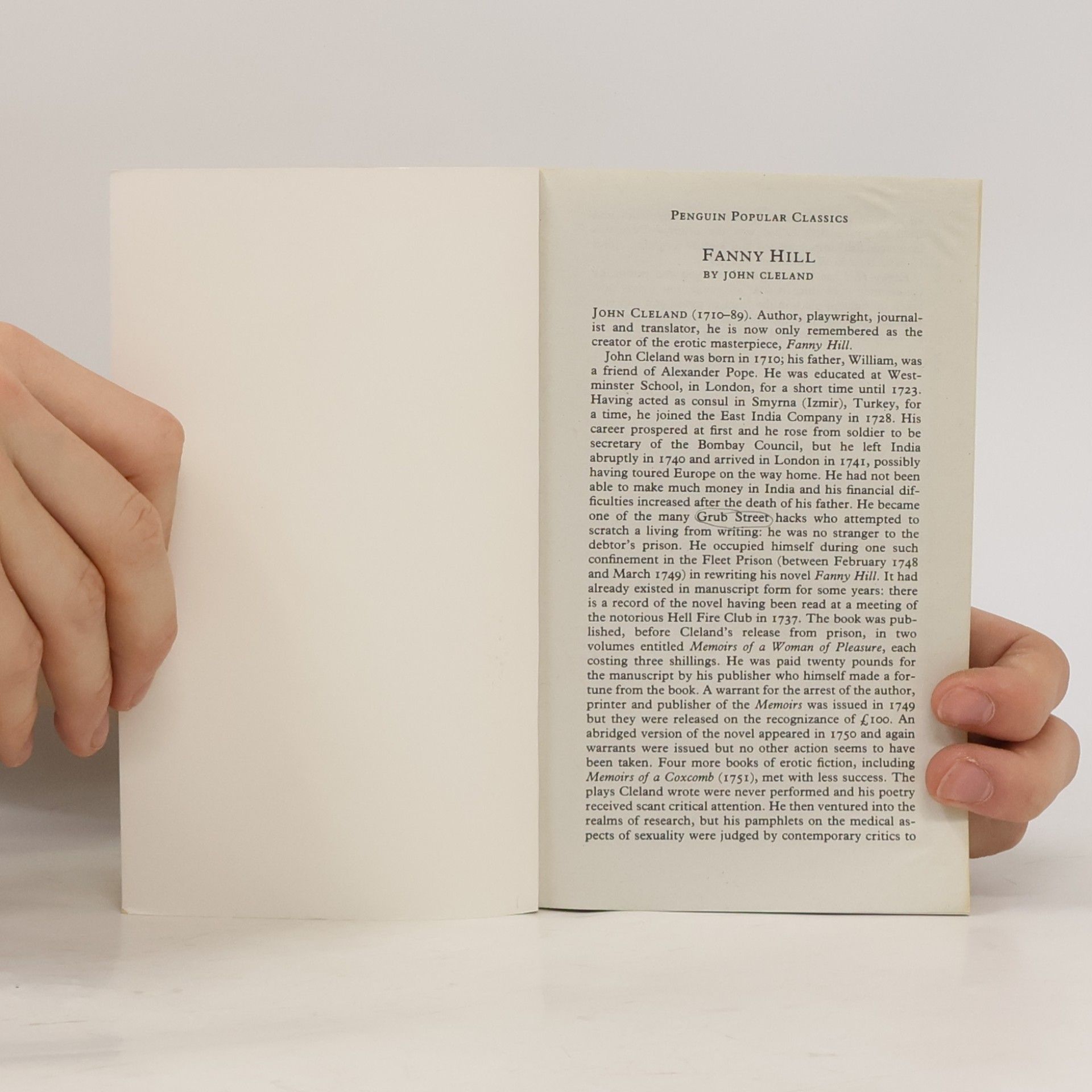 John Cleland Fanny Hill, or, Memoirs of a woman of pleasure