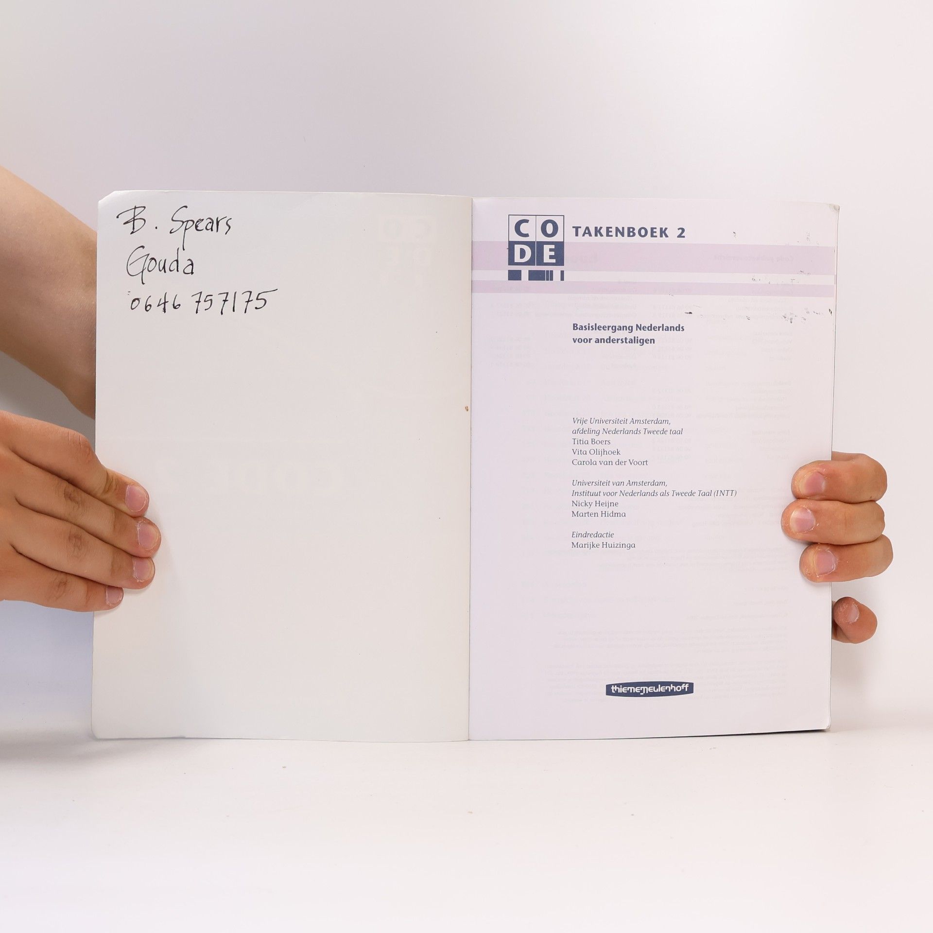 Vita Olijhoek Code 2 - Takenboek