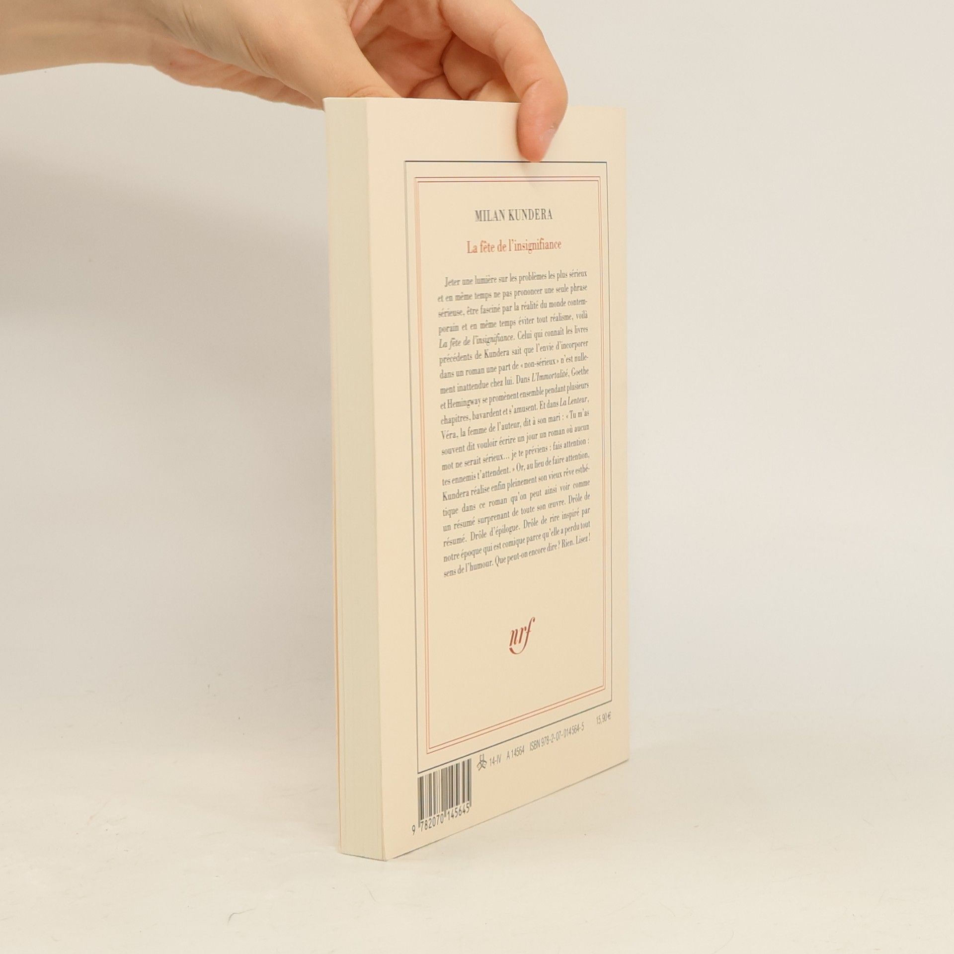 Milan Kundera La fête de l'insignifiance