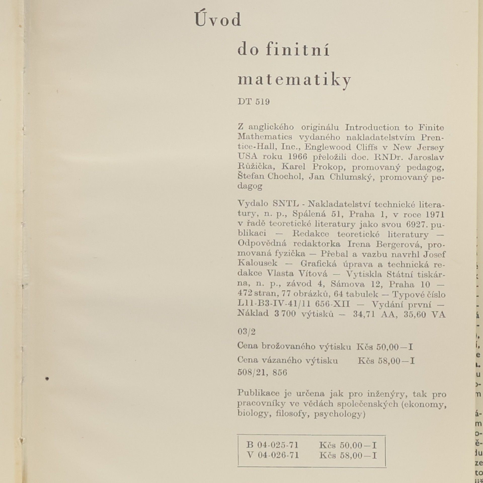 James Laurie Snell Úvod do finitní matematiky