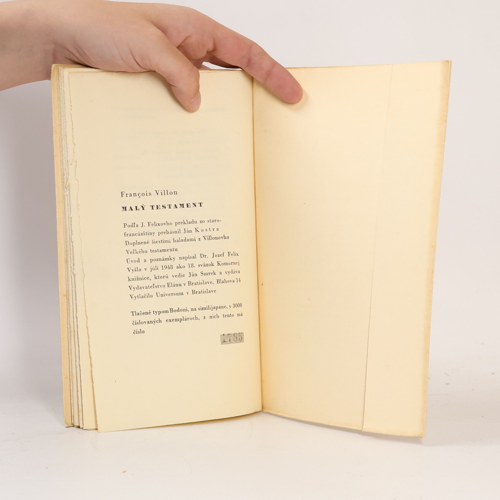 François Villon Malý Testament (číslovaný výtisk)