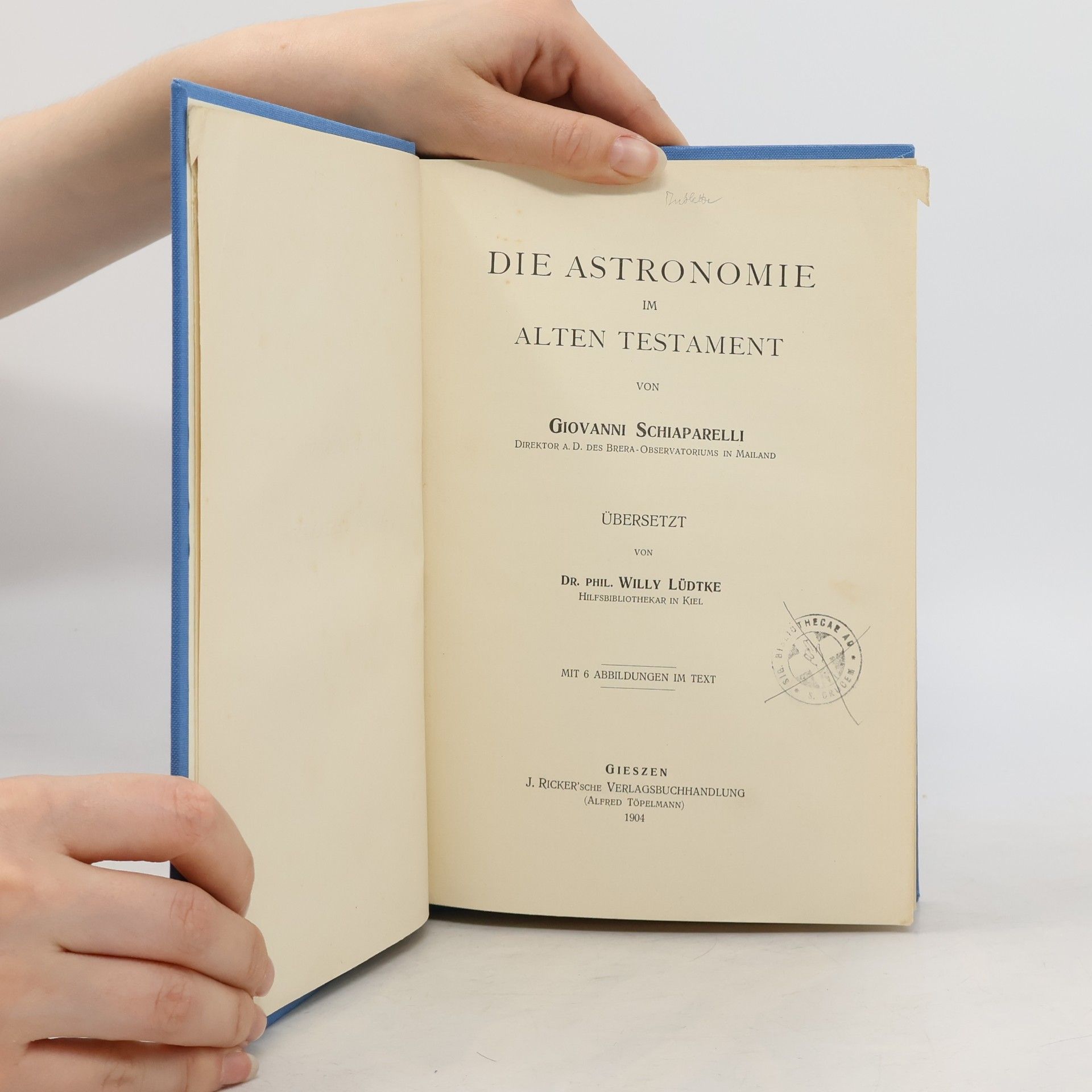 Giovanni Schiaparelli Die Astronomie im Alten Testament