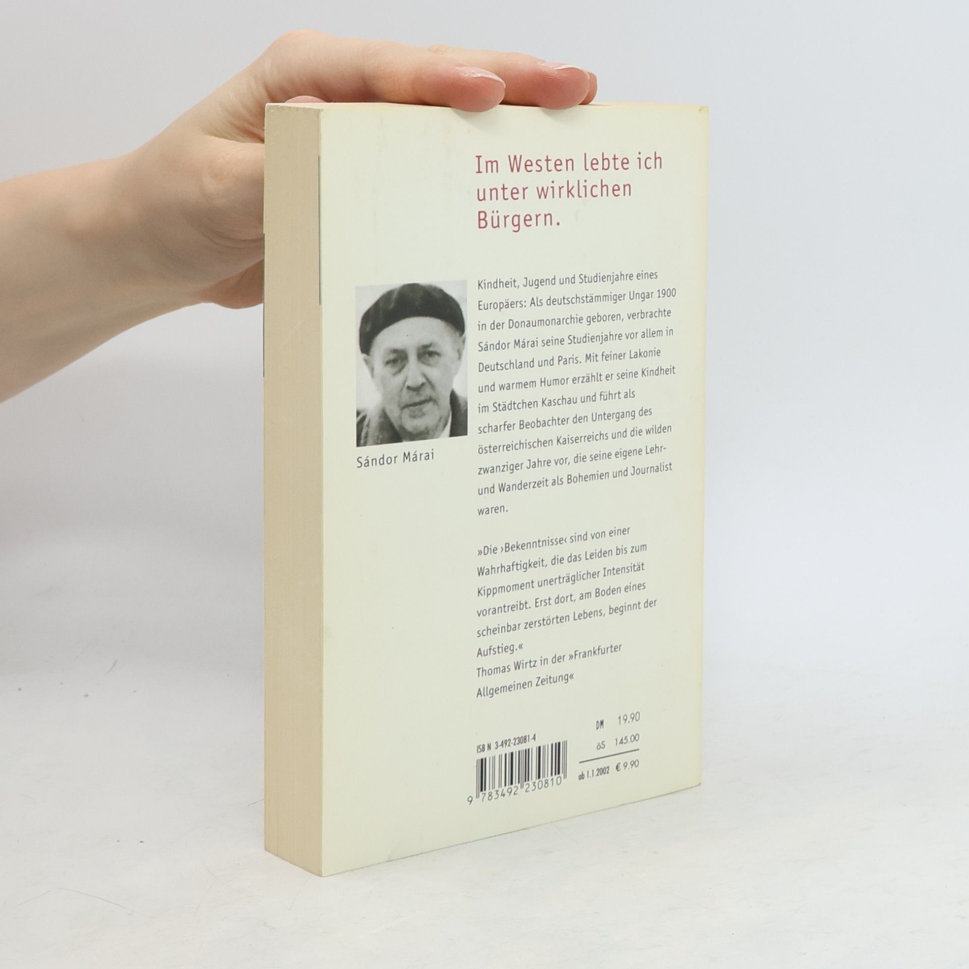 Sándor Márai Bekenntnisse eines Bürgers
