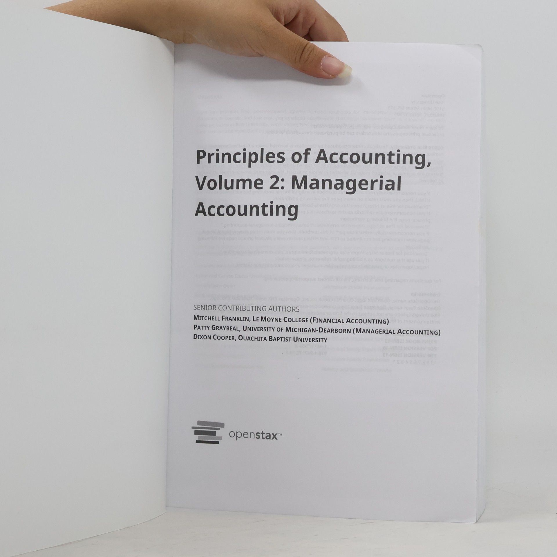 Various authors Principles of Accounting, Volume 2