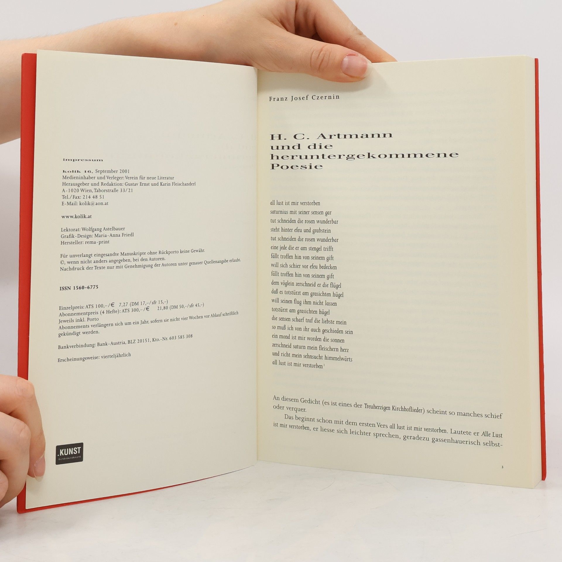 Autorenkollektiv Kolik 16. Zeitschrift für Literatur