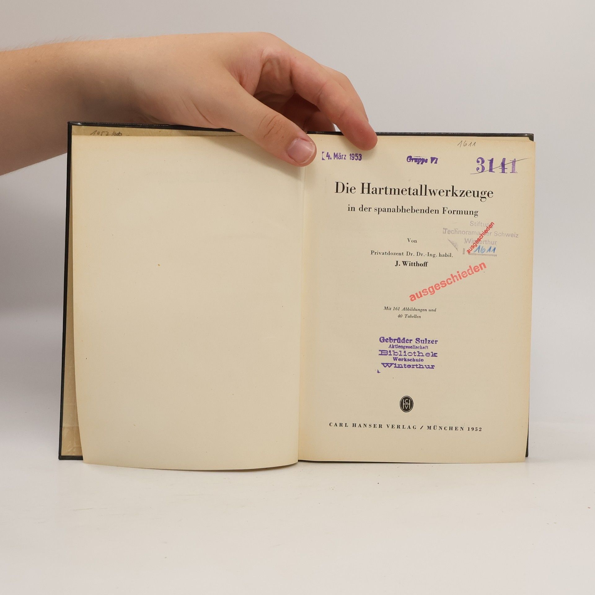 J. Witthoff Die Hartmetallwerkzeuge