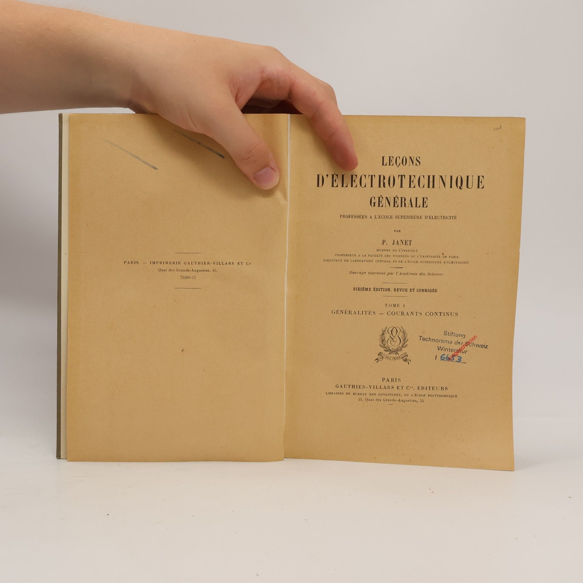 P. Janet Lecons d'électrotechnique générale. Tome I