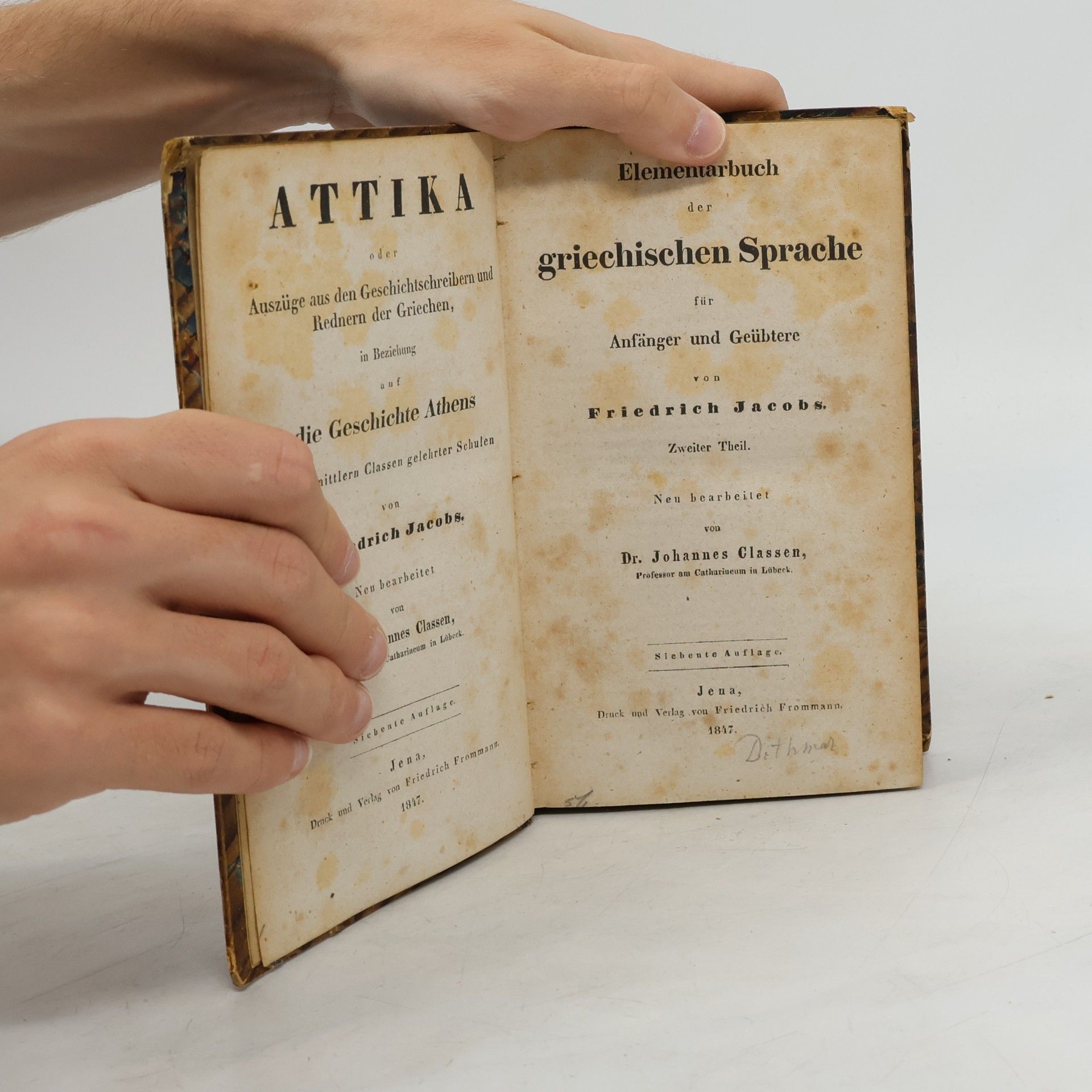 Friedrich Jacobs Elementarbuch der griechischen Sprache für Anfänger und Geübtere