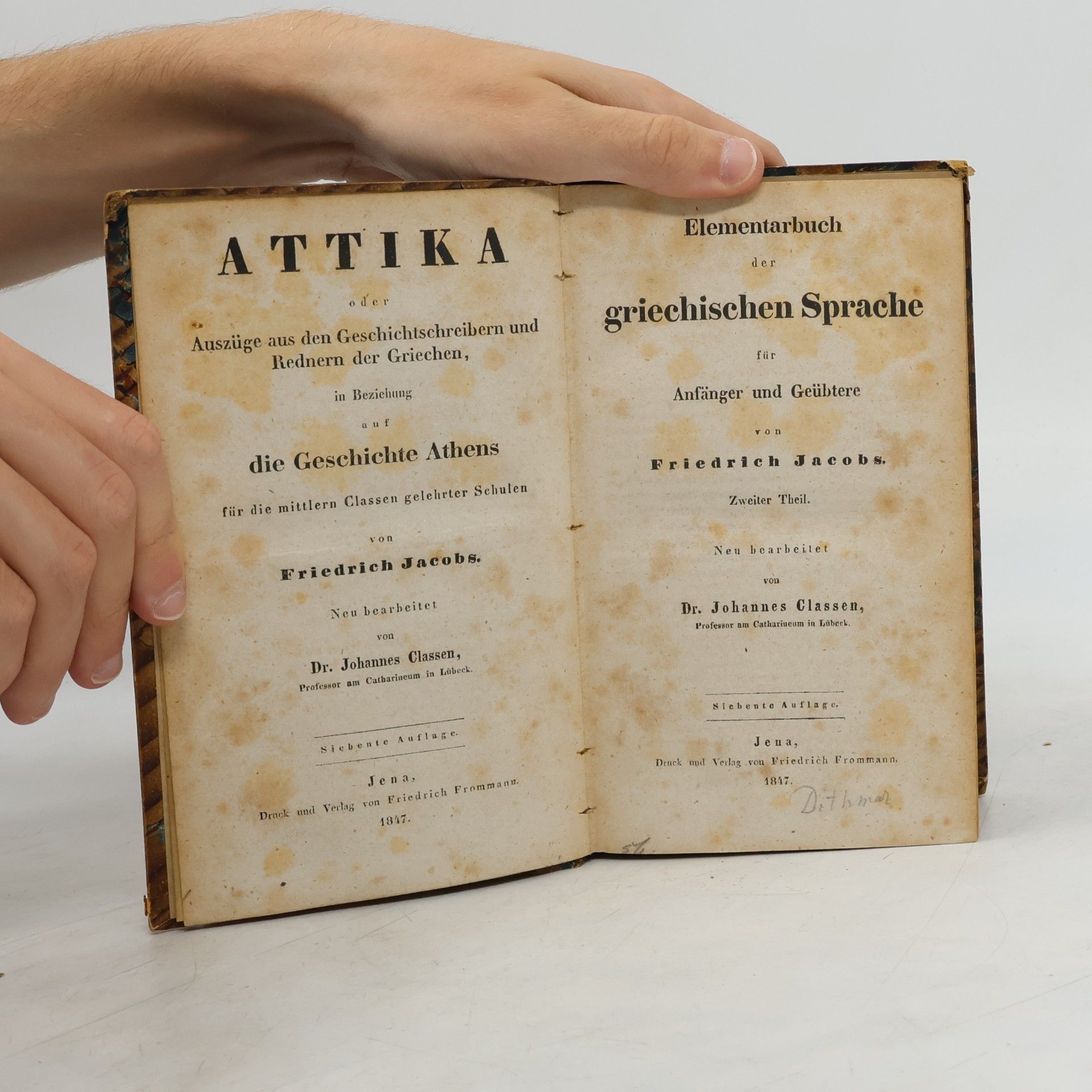Friedrich Jacobs Elementarbuch der griechischen Sprache für Anfänger und Geübtere