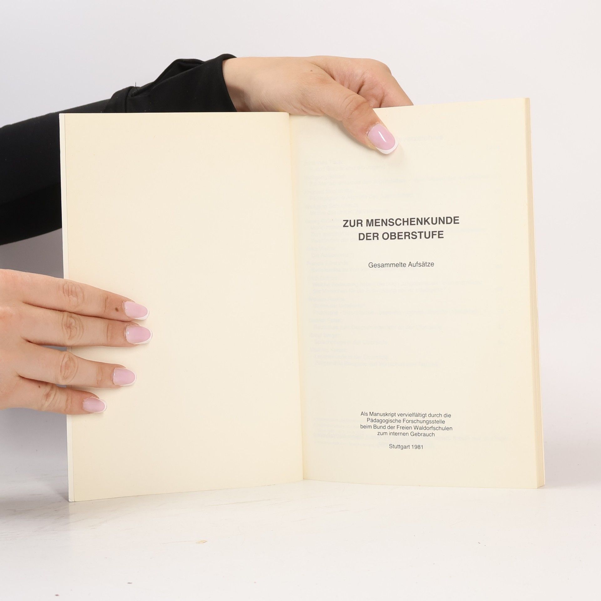 Autorenkollektiv Zur Menschenkunde der Oberstufe