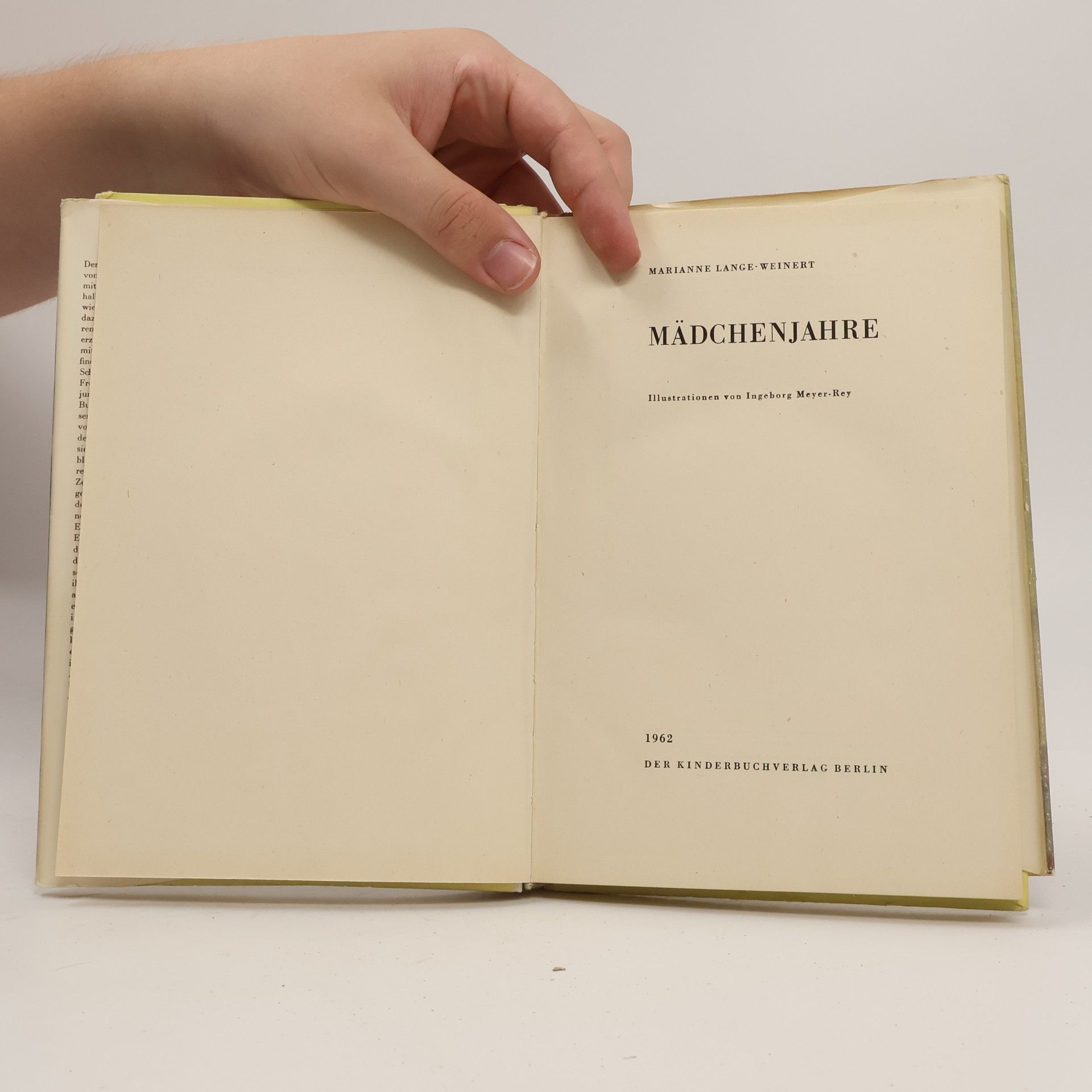 Marianne Lange-Weinert Mädchenjahre