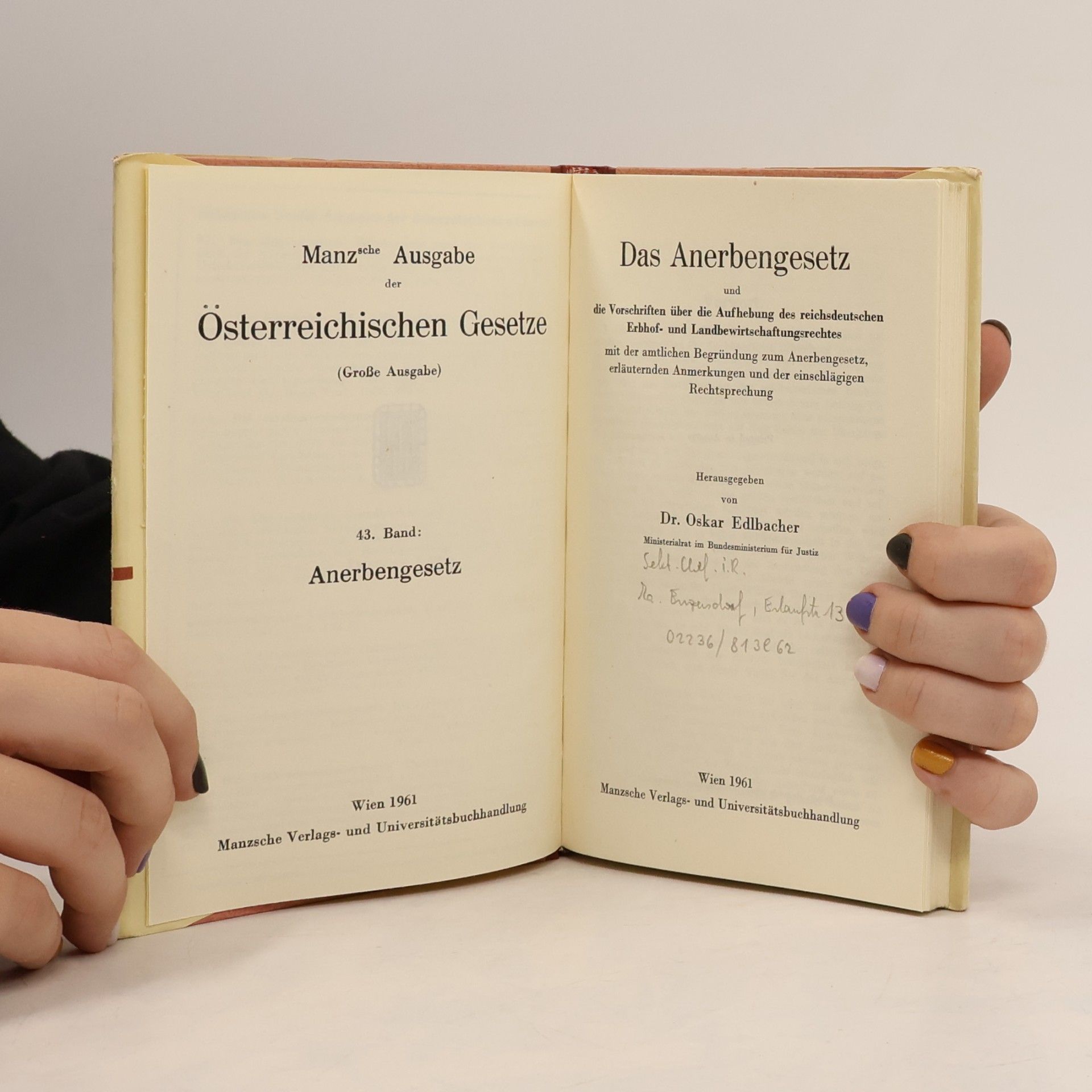 Oskar Edlbacher Das Anerbengesetz