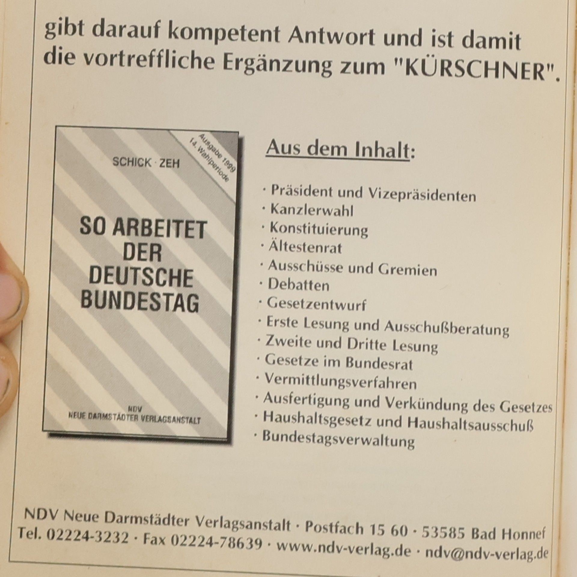 Klaus J. Holzapfel Deutscher Bundestag. 14. Wahlperiode