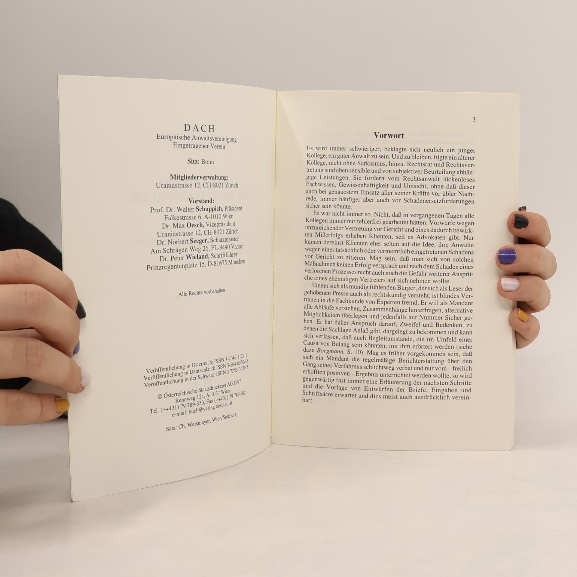 DACH Schriftenreihe - 8: Die Haftung des Rechtsanwalts