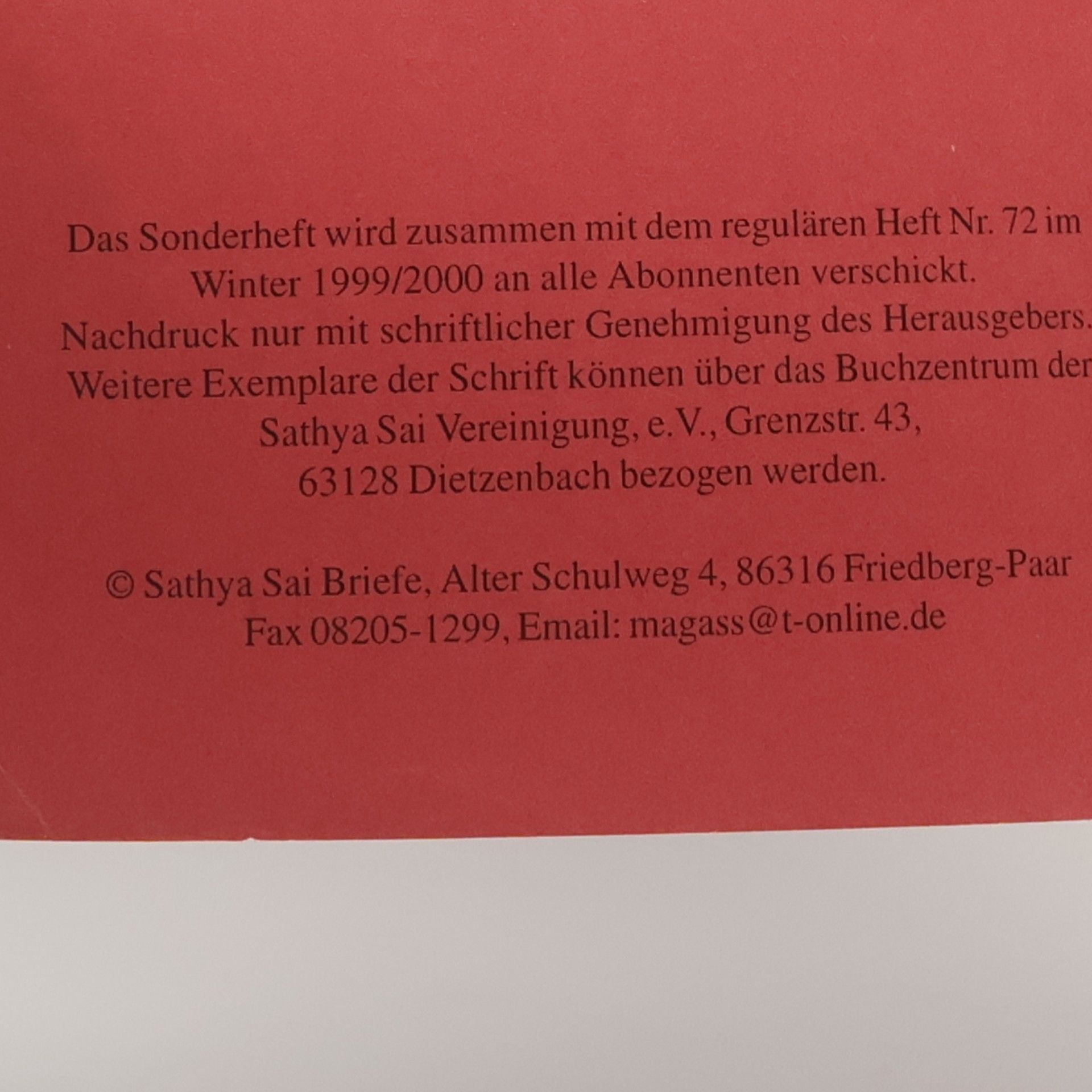 kolektiv Sechs Ansprachen von Sathya Sai Baba zum Dasarafest 1999