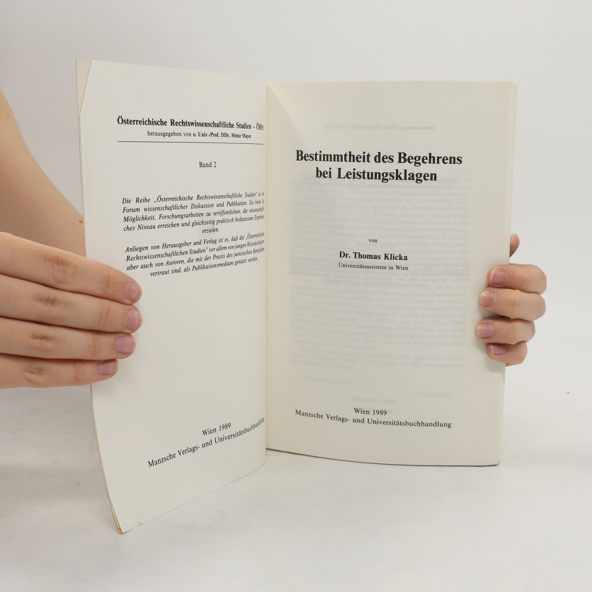 Thomas Klicka Bestimmtheit des Begehrens bei Leistungsklagen
