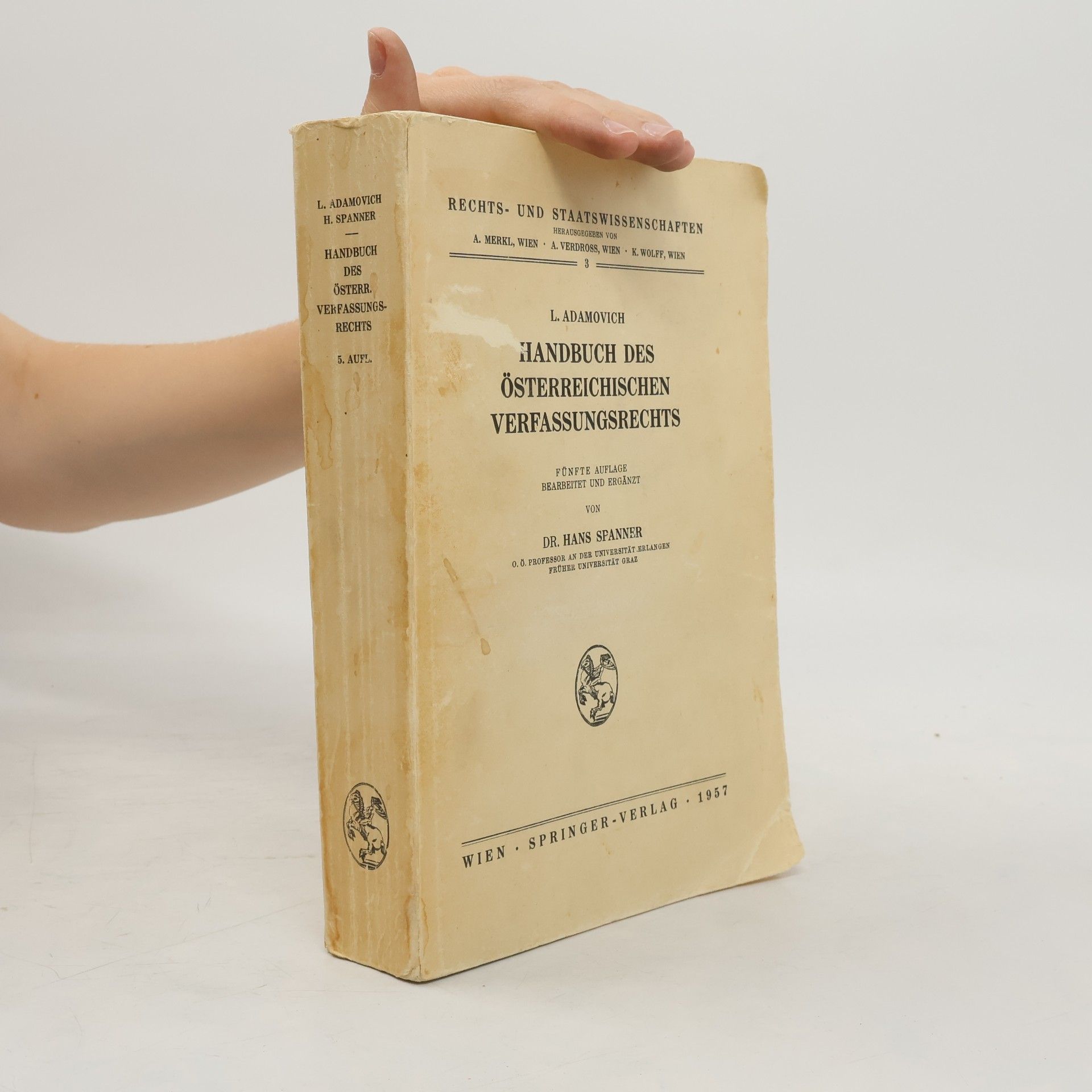 Hans Spanner Handbuch Des Österreichischen Verfassungsrechts