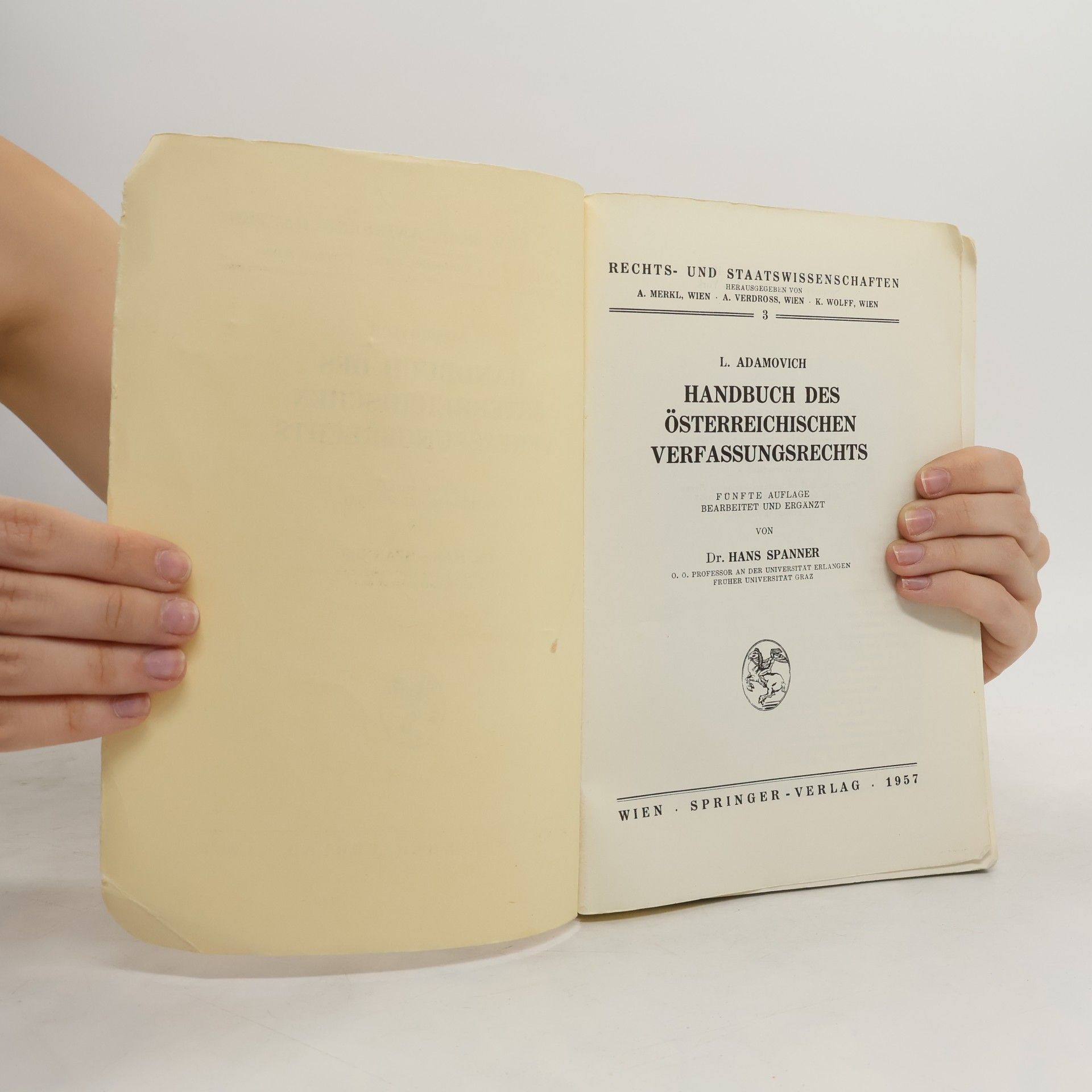 Hans Spanner Handbuch Des Österreichischen Verfassungsrechts