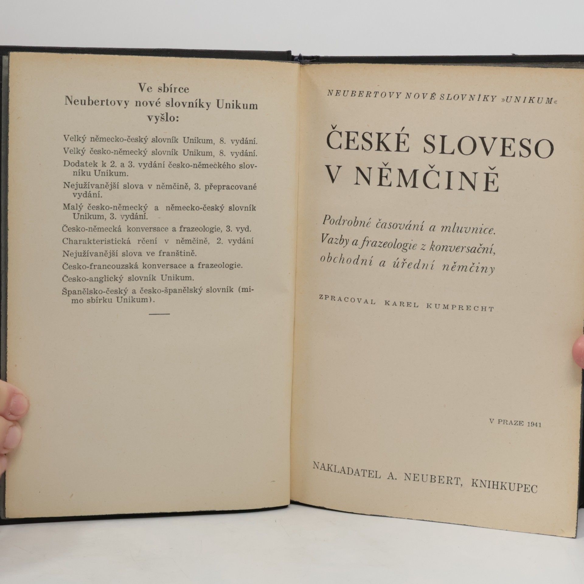 Karel Kumprecht České sloveso v němčině. Podrobné časování a mluvnice