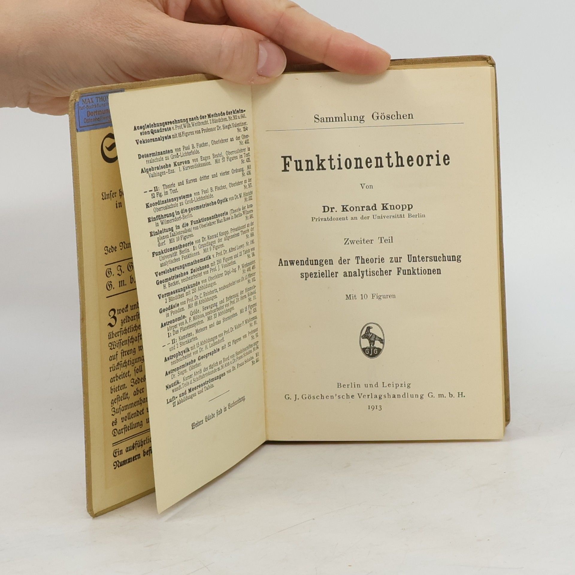 Konrad Knopp Funktionentheorie II