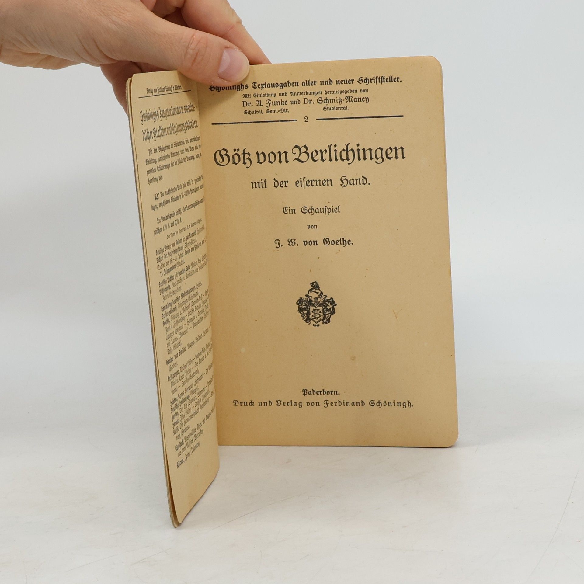 Johann Wolfgang von Goethe Götz von Berlichingen mit der eisernen Hand