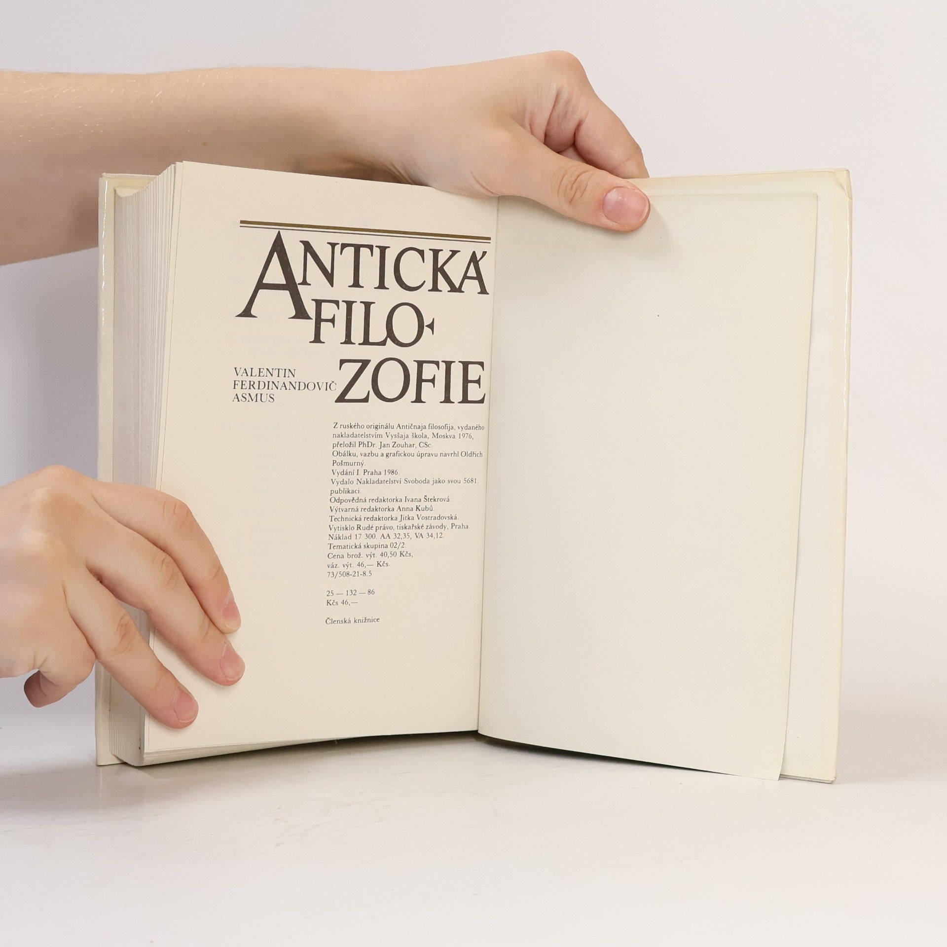 Valentin Ferdinandovič Asmus Antická filozofie