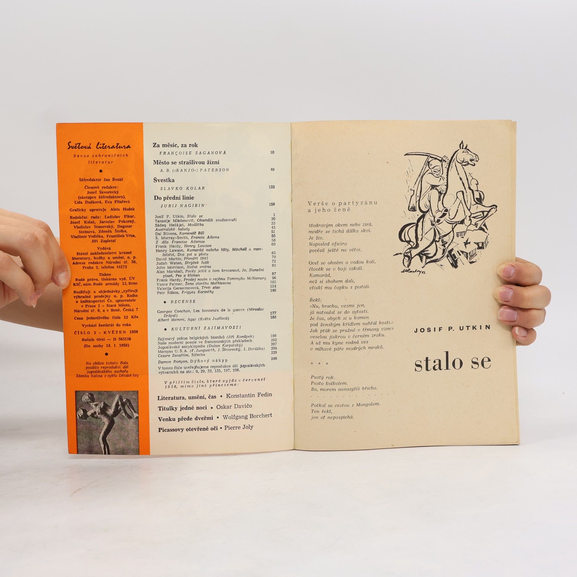 Collectif d'auteurs Světová literatura 3/1958