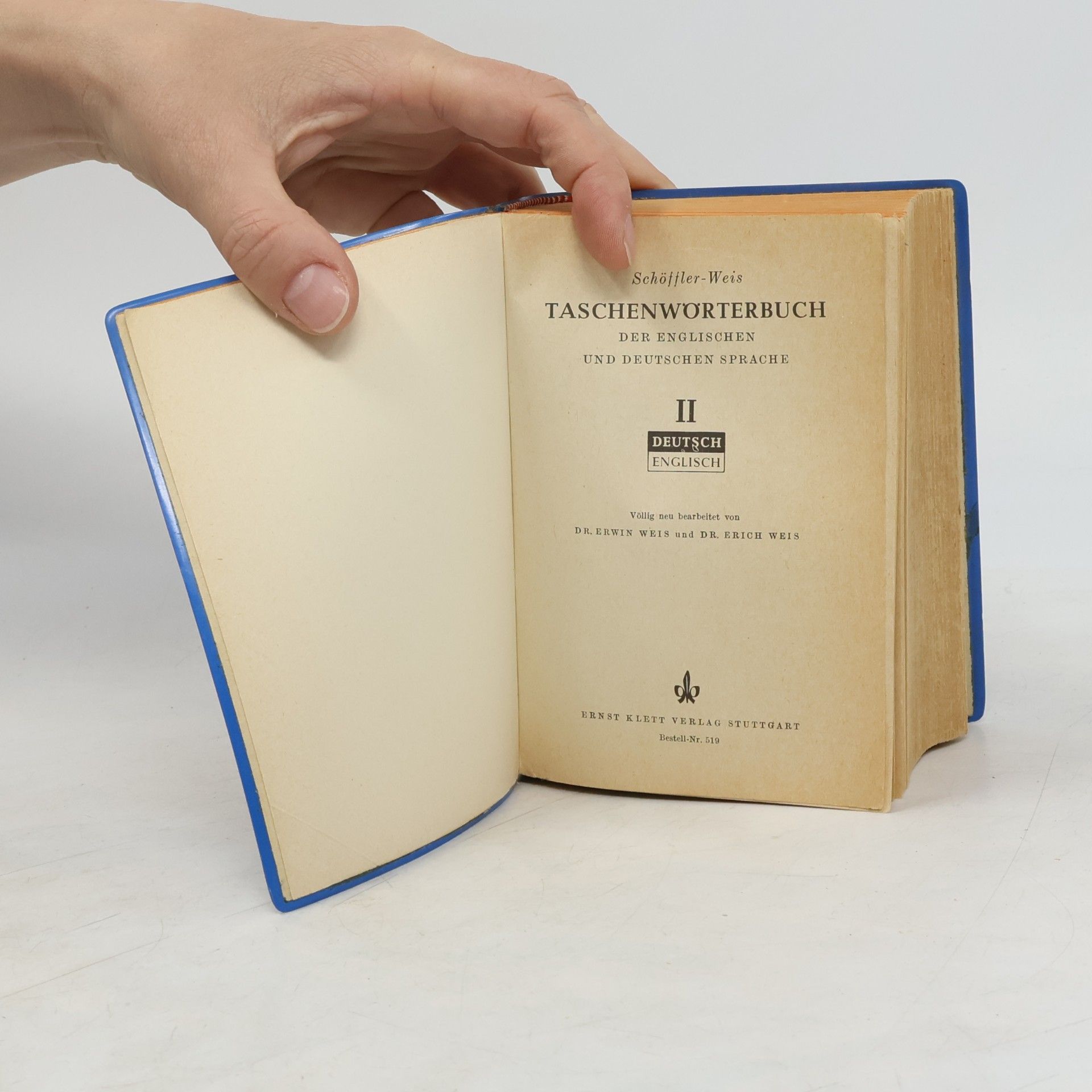 Erich Weis Schöffler-Wein Deutsch-Englisch Taschenwörterbuch II