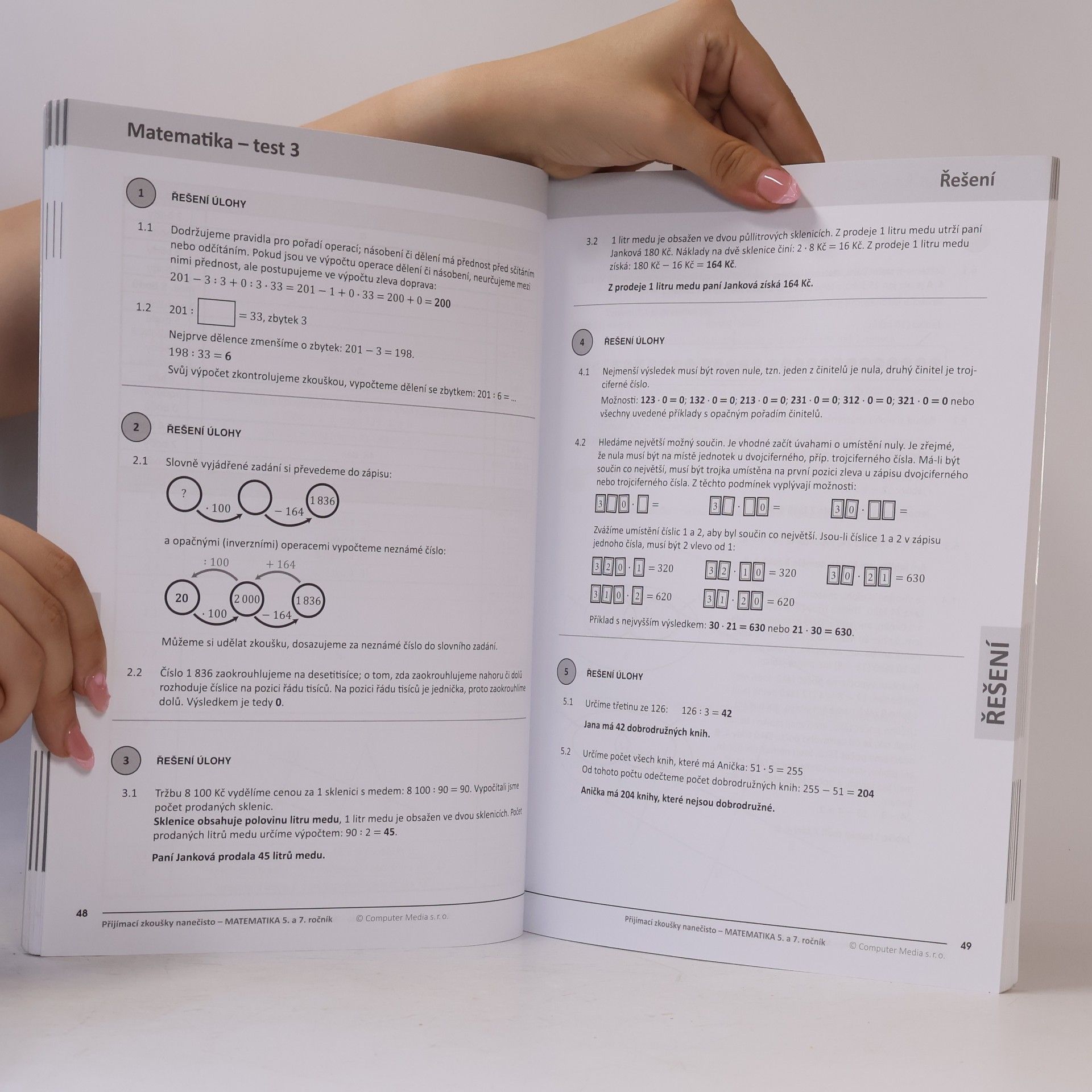 Jana Gabčanová Přijímací zkoušky nanečisto. Matematika pro žáky 5. a 7. ročníků ZŠ