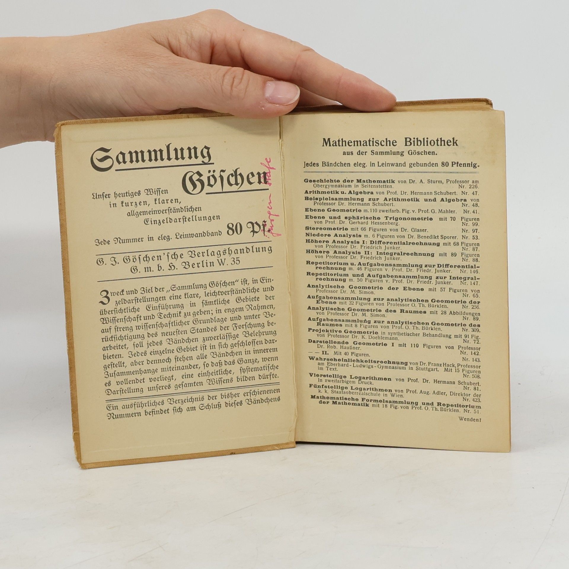 O. Th. Bürklen Mathematische Formelsammlung