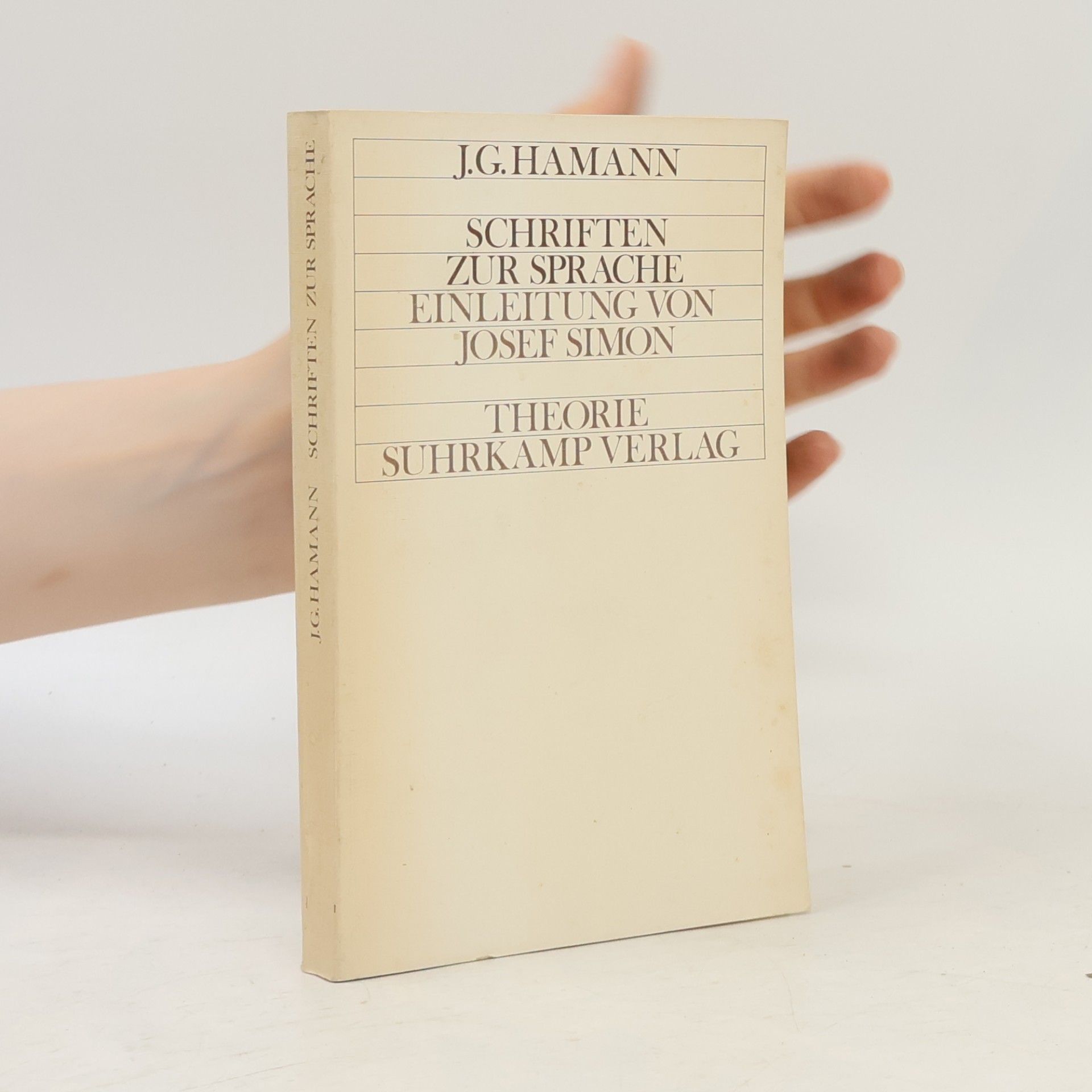 J. G. Hamann Schriften zur Sprache