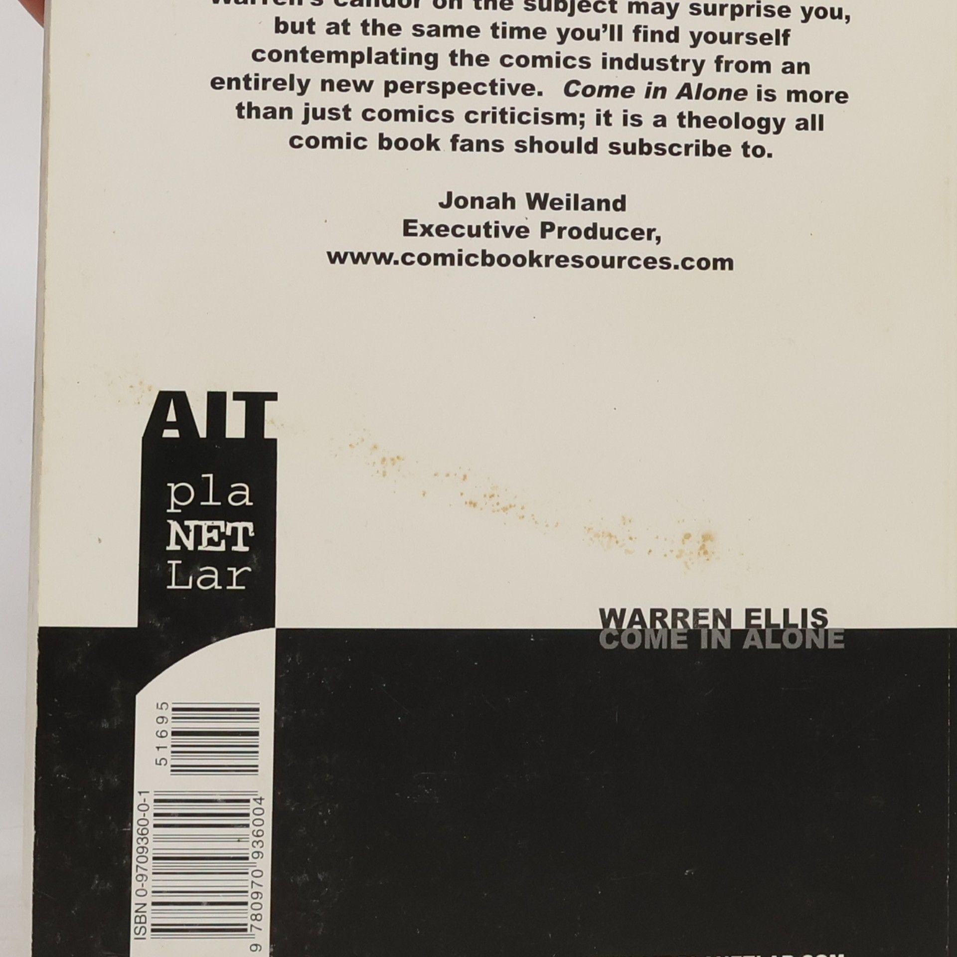 Warren Ellis Come In Alone