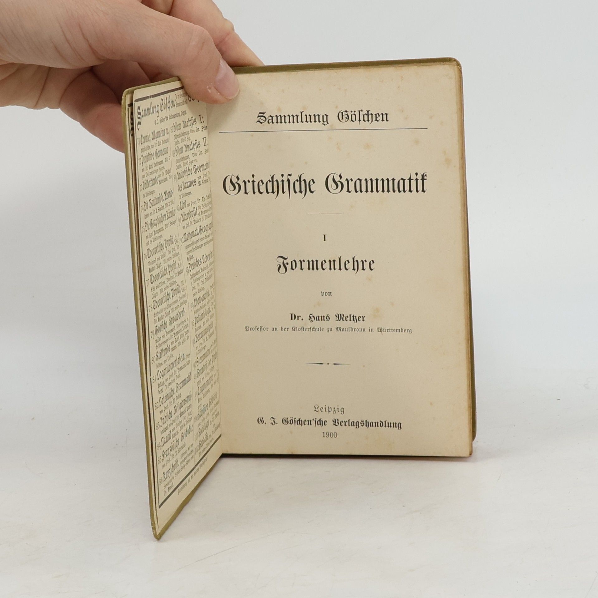 Hans Meltzer Griechische Grammatik