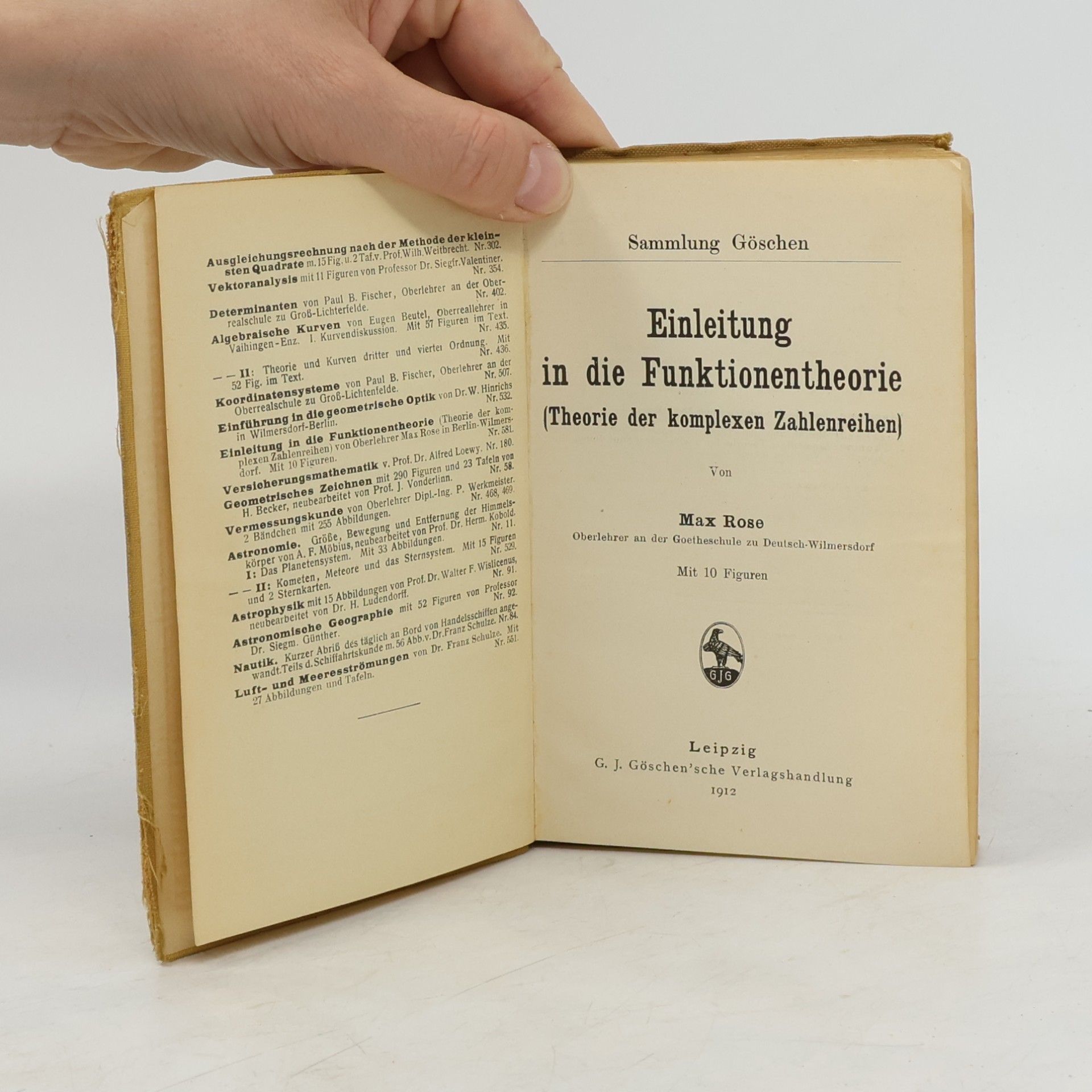 Max Rose Einleitung in die Funktionentheorie