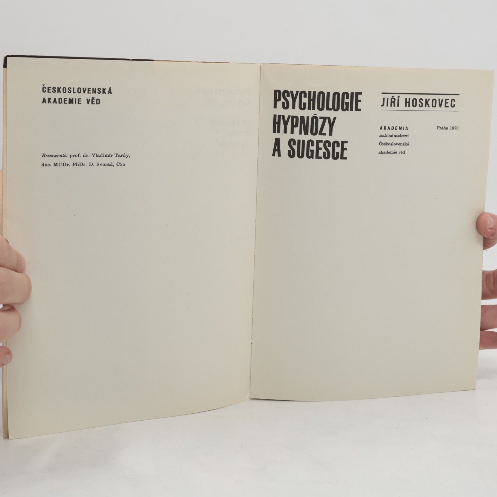 Jiří Hoskovec Psychologie hypnózy a sugesce