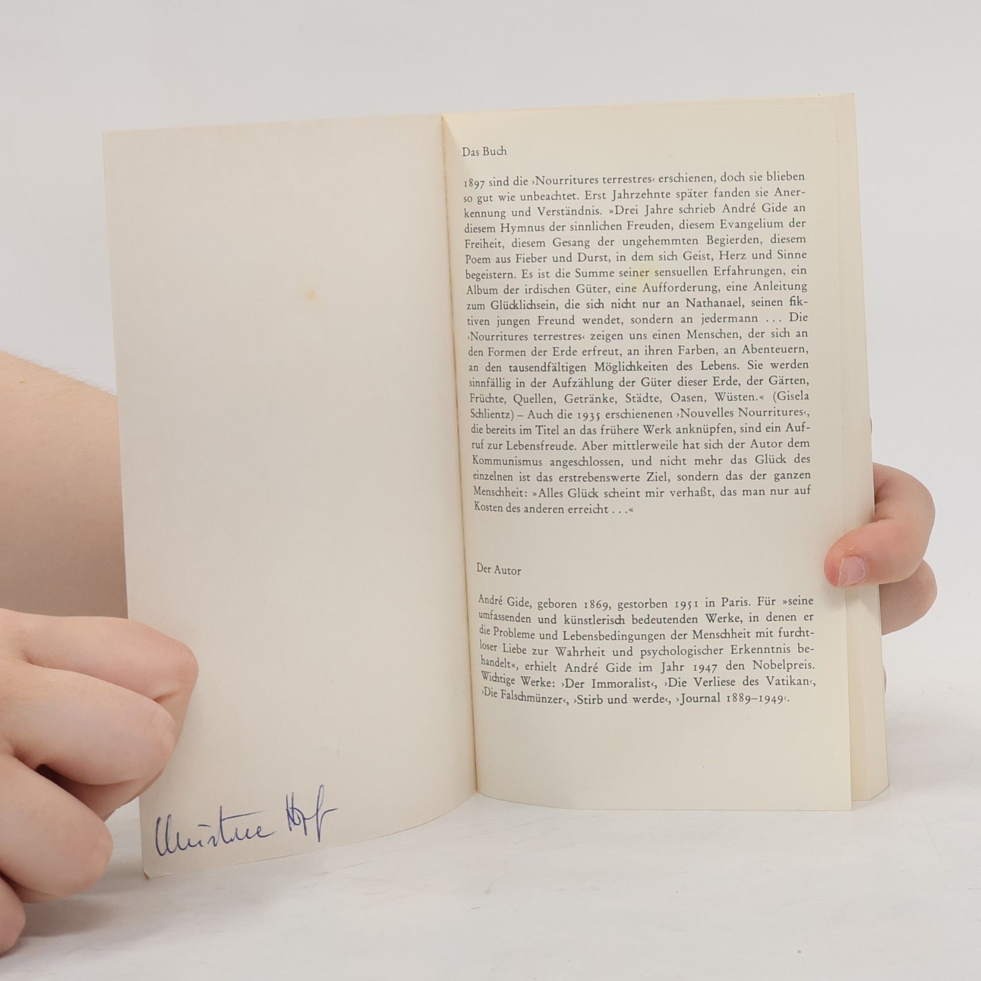 André Gide Uns naehrt die Erde