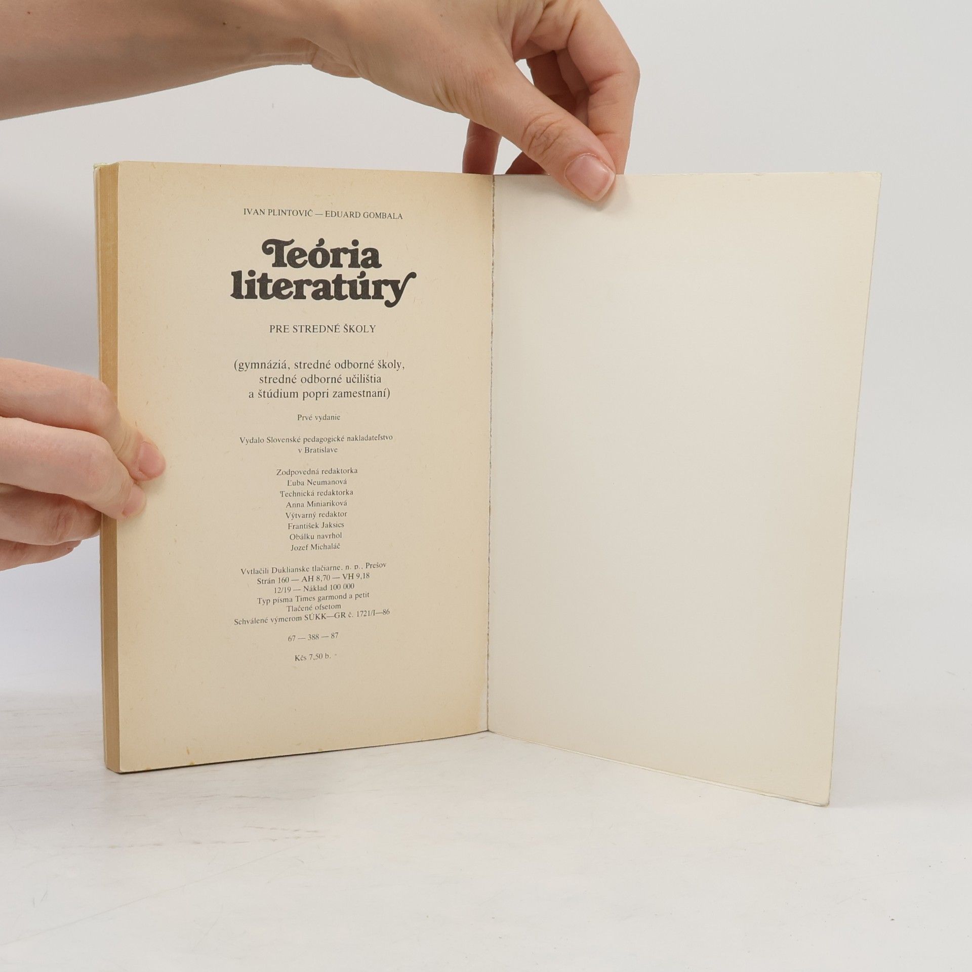 Ivan Plintovič Teória literatúry pre stredné školy