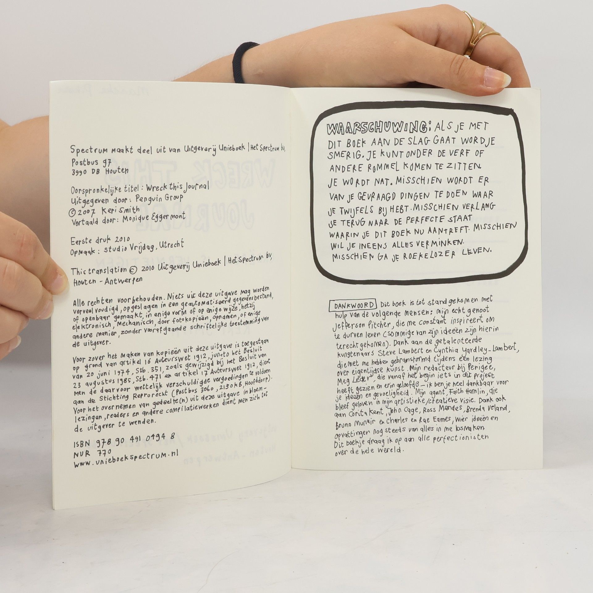 Keri Smith Wreck This Journal - Nederlandse editie